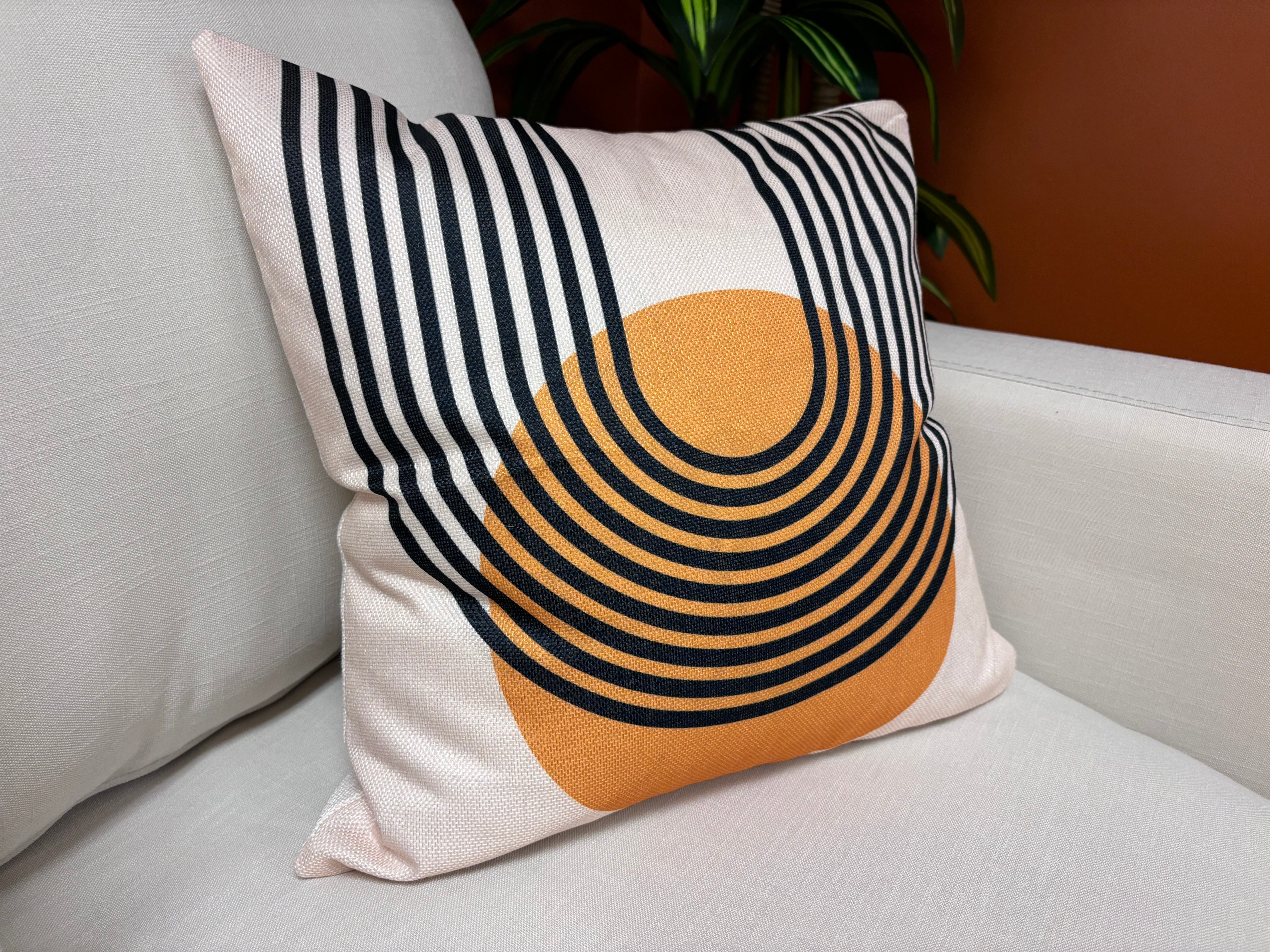 Black & Orange MCM Style 3 Pillow