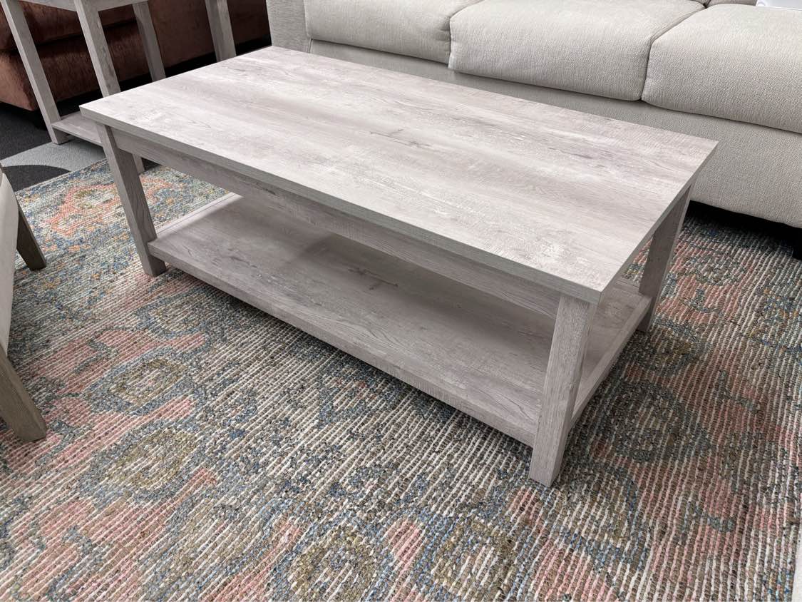 Farmhouse White Eleanor Coffee & End Table Set - Reclaimed Elegance