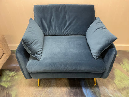 Blue Velvet Park Lounge Chair