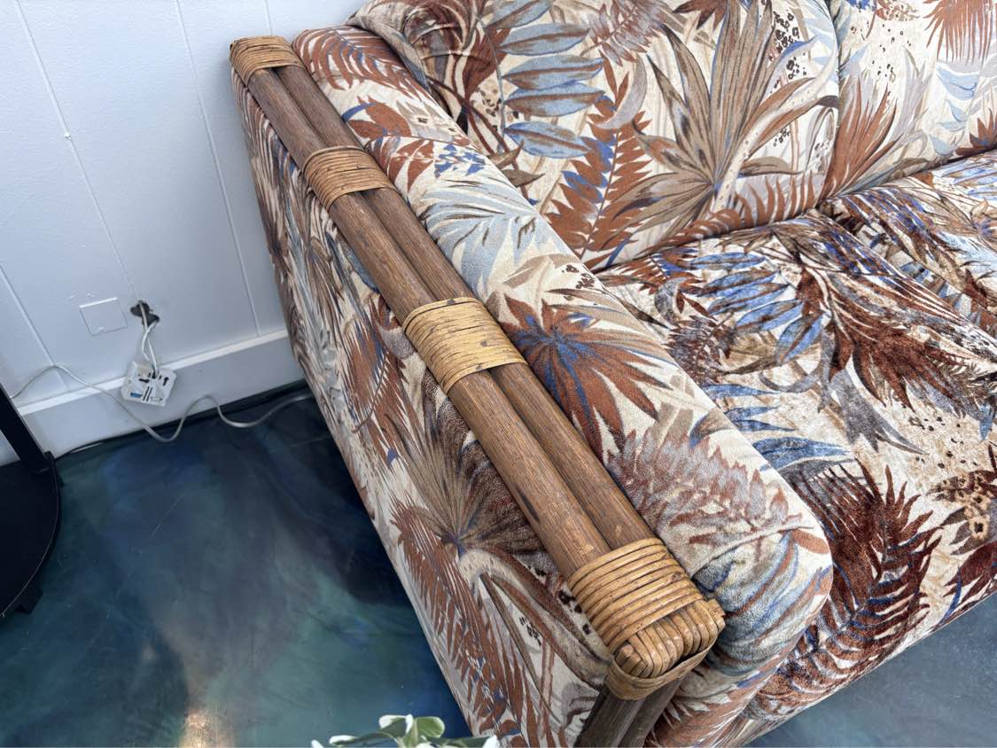 Jungle Velvet Vintage Sofa - Reclaimed Elegance