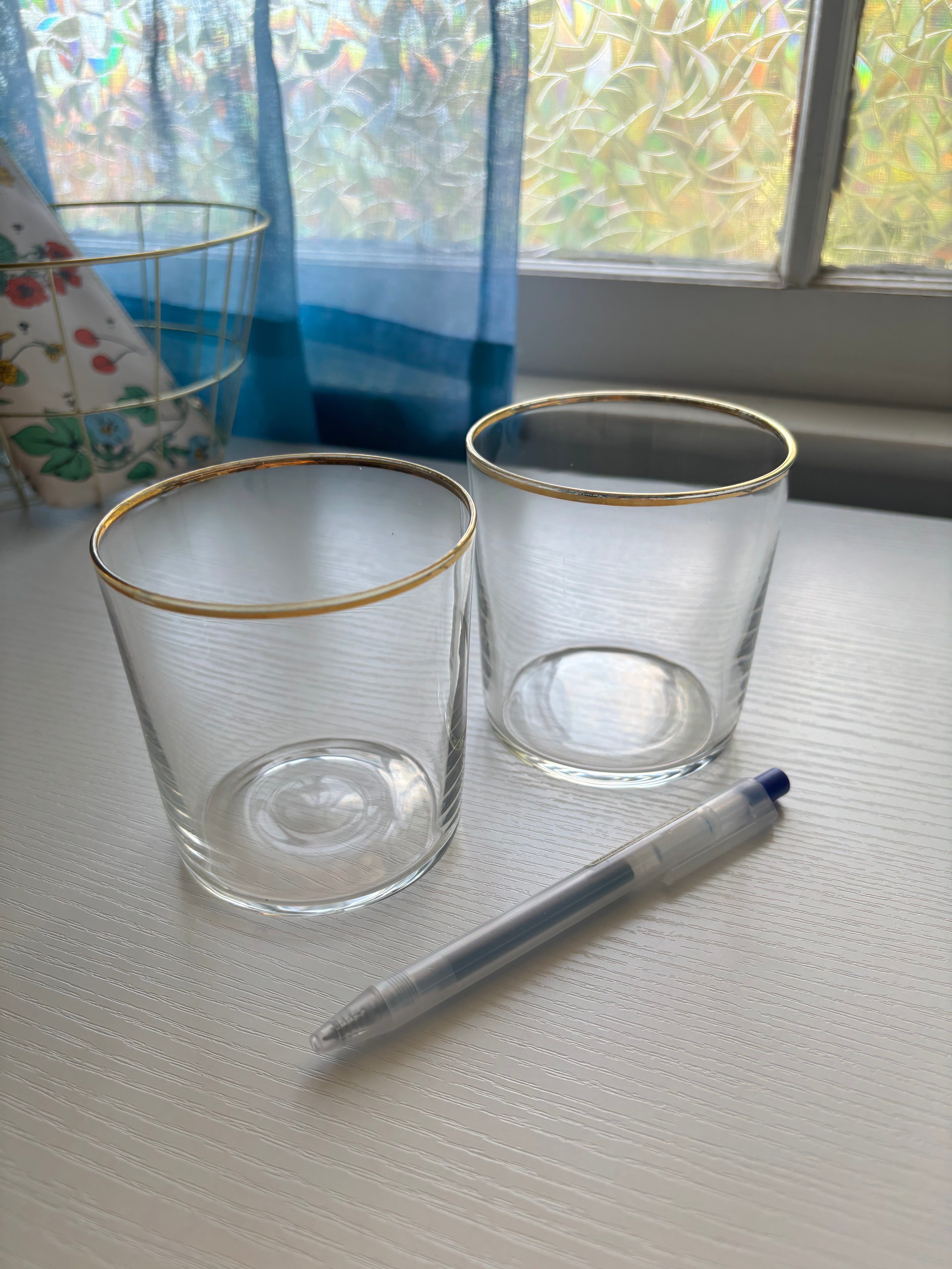 Gold Rimmed Tumbler Set