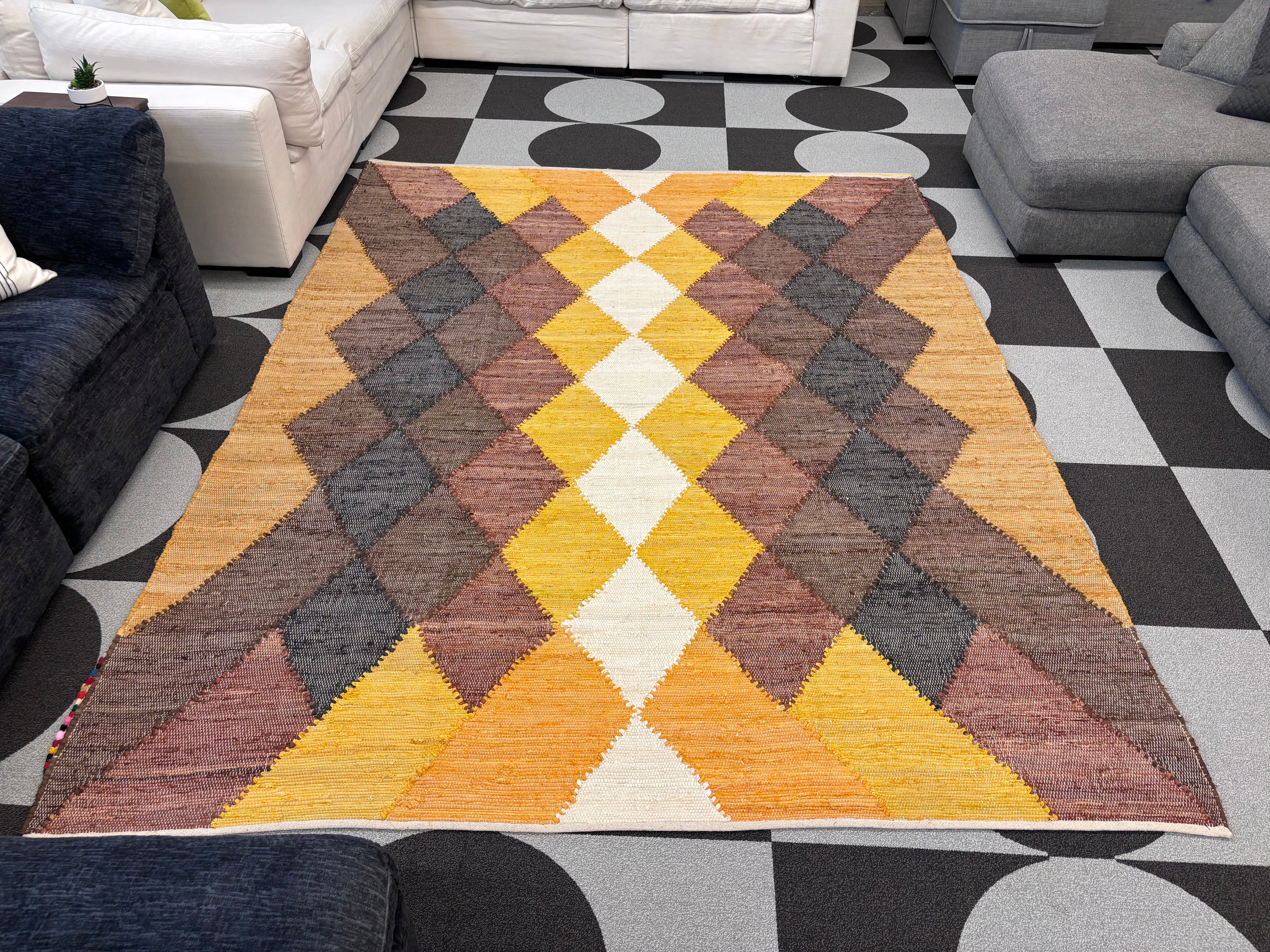 MCM Style 8 x 10' Chindi Cotton Rectangle Rug - Reclaimed Elegance