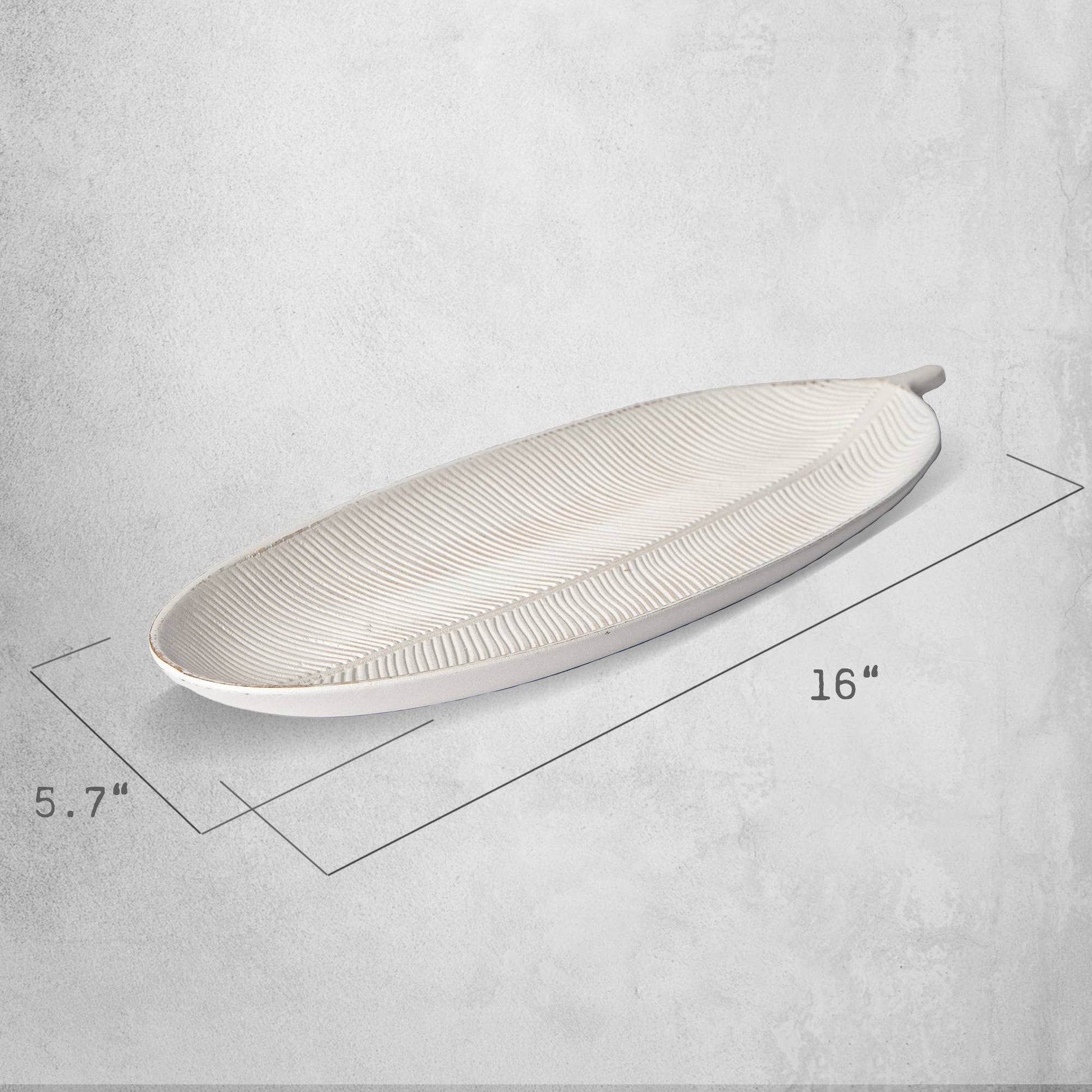 Decorative Tray – Long Leaf Wood Tray: White - Reclaimed Elegance
