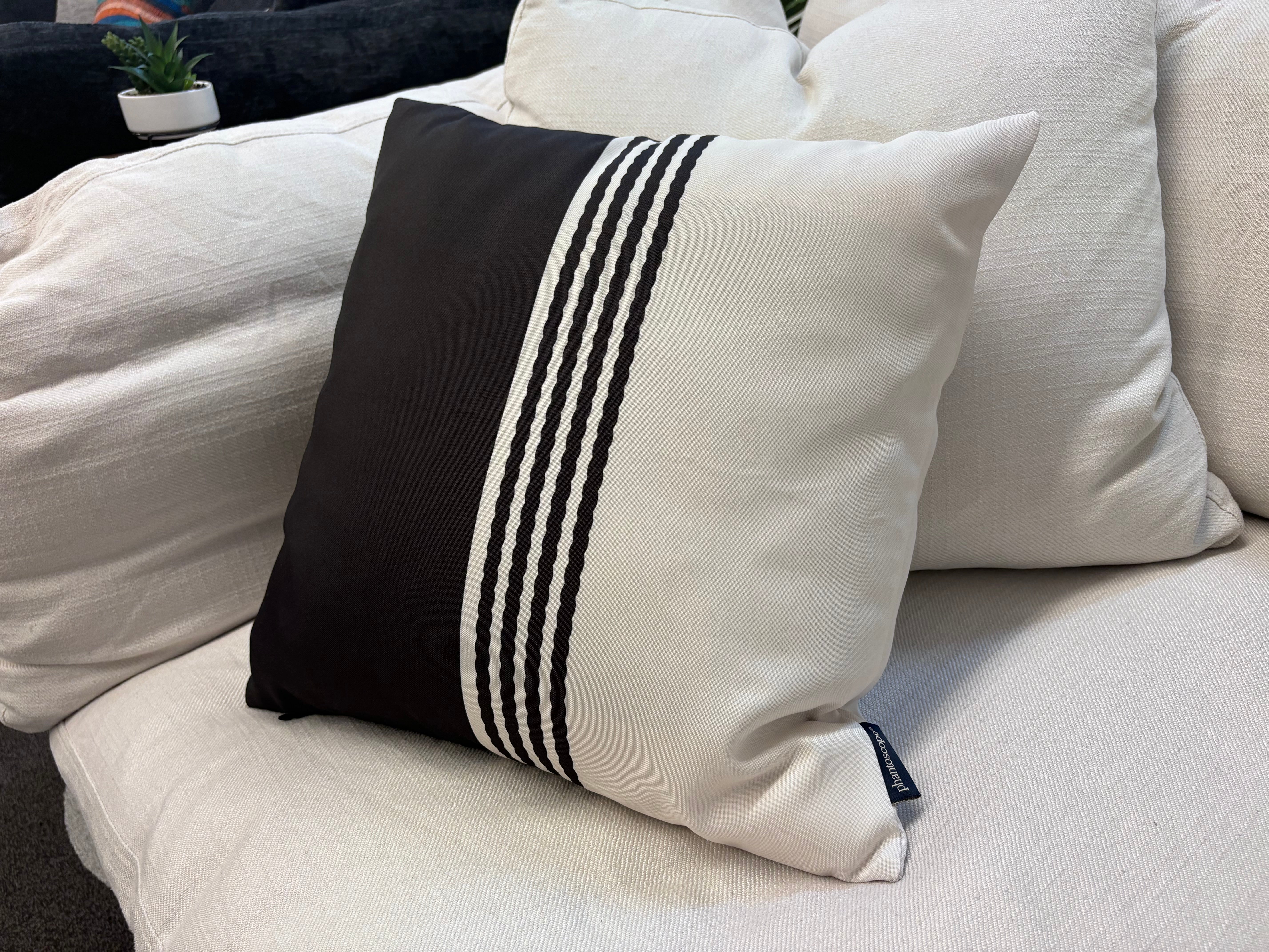 Beachy Black & White Pillow