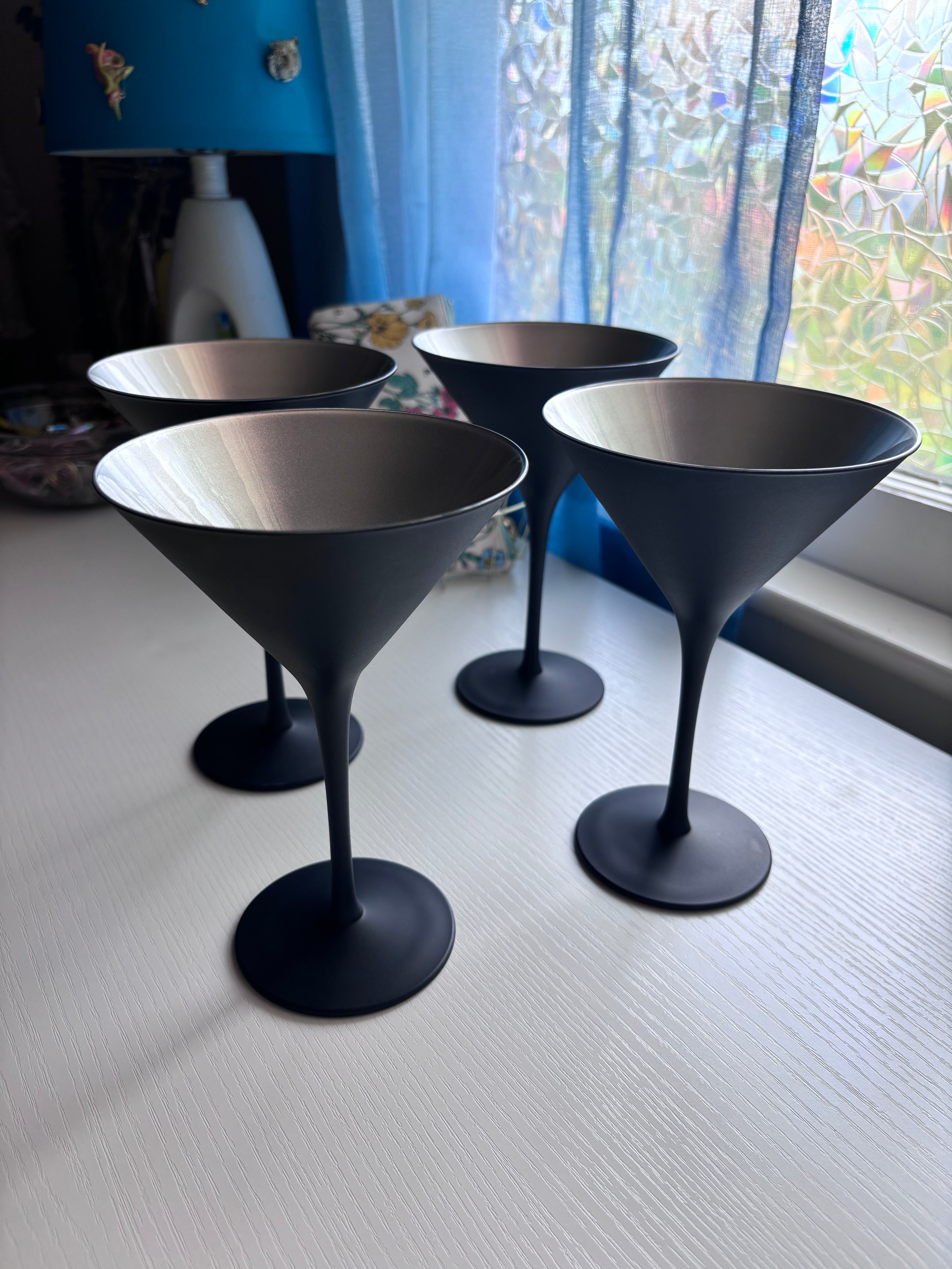 Black & Silver Metal Matte Martini Set