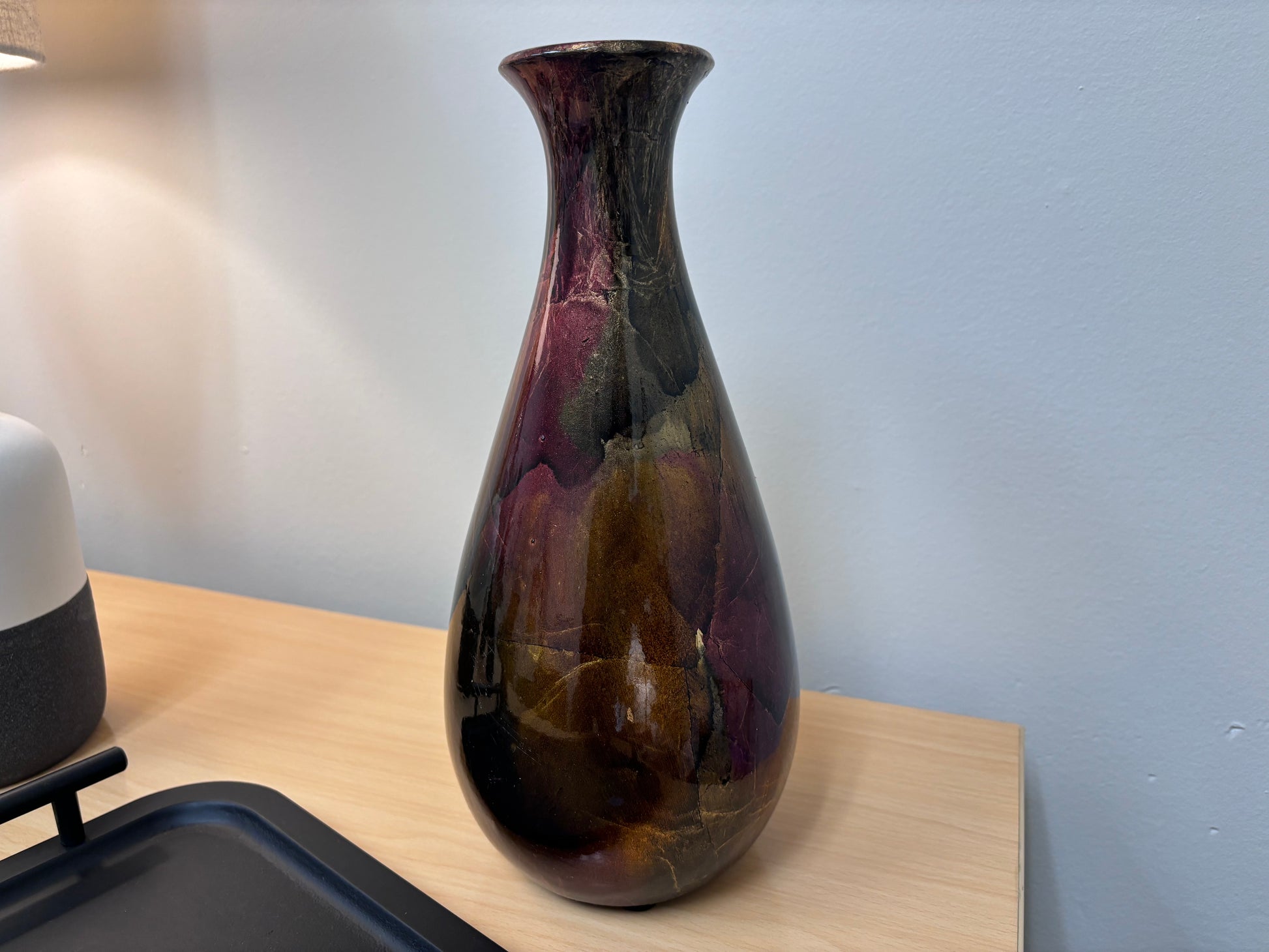 Deep Jewel Toned Large Vase - Reclaimed Elegance
