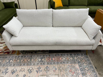 White Boucle' Park Sofa + ottoman