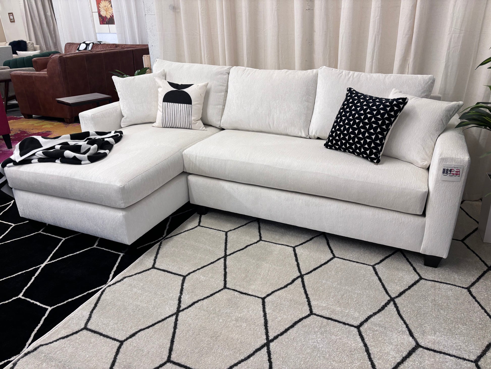 Ivory Cream Harpeth Chaise Sectional - Reclaimed Elegance