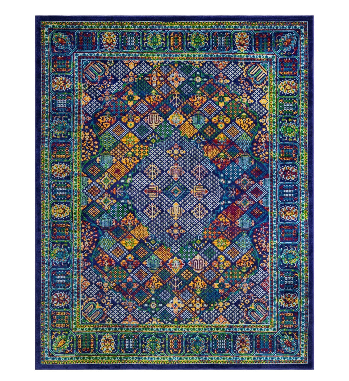 Navy Blue 7'10x10' Calypso Rectangle Rug - Reclaimed Elegance