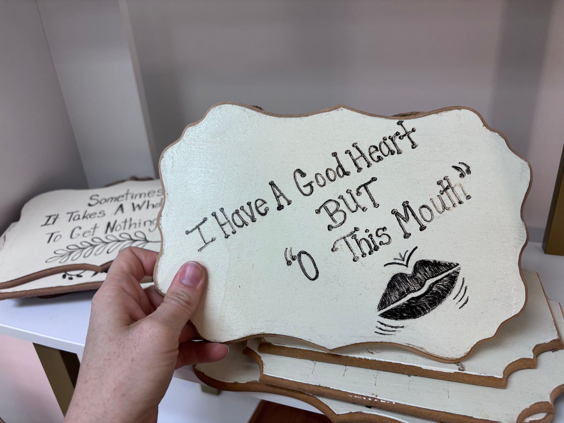 Assorted Small Hang Up Signs - Reclaimed Elegance
