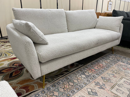 White Boucle' Park Sofa + ottoman