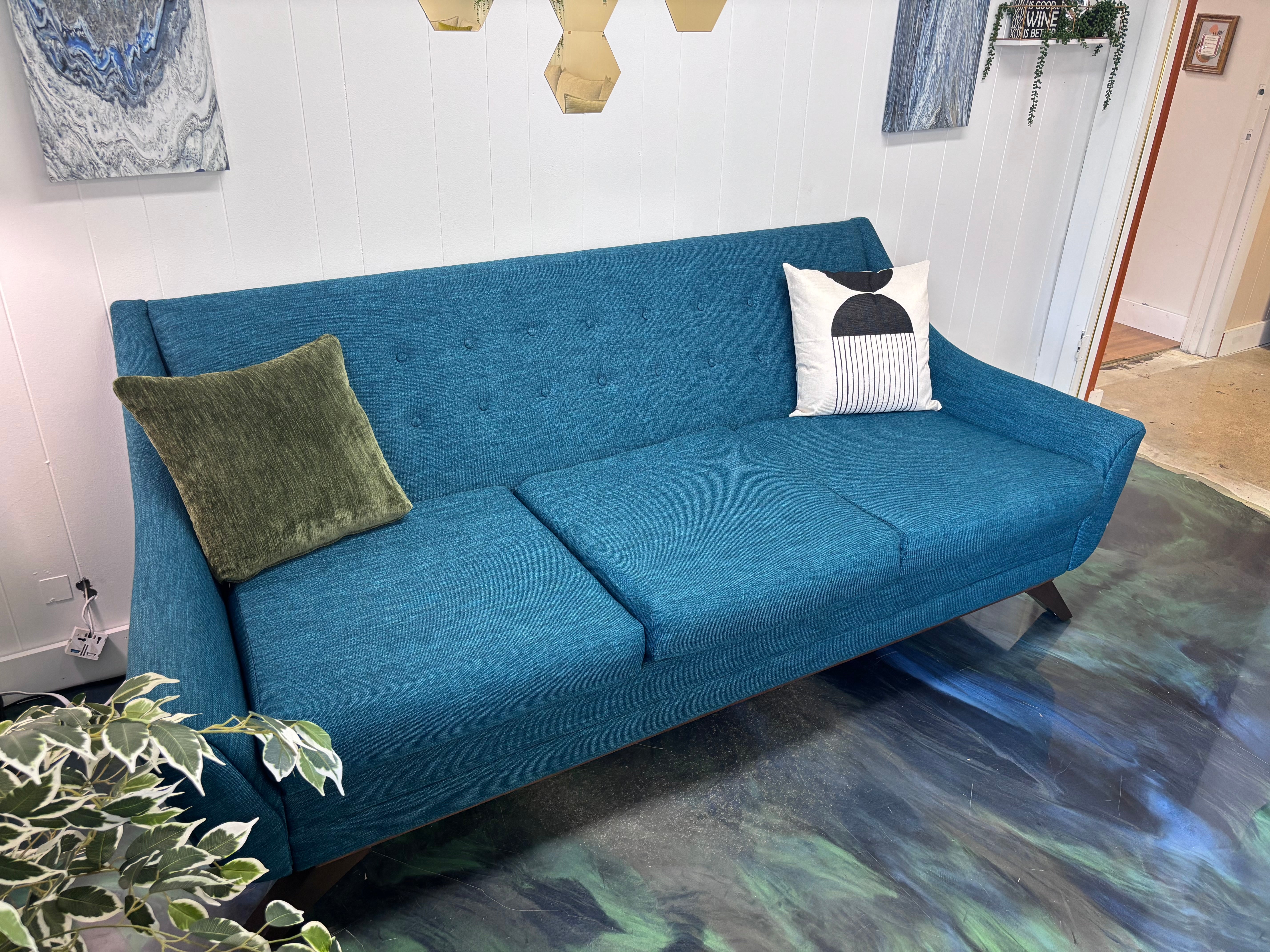 Teal Joybird Tufted Sofa