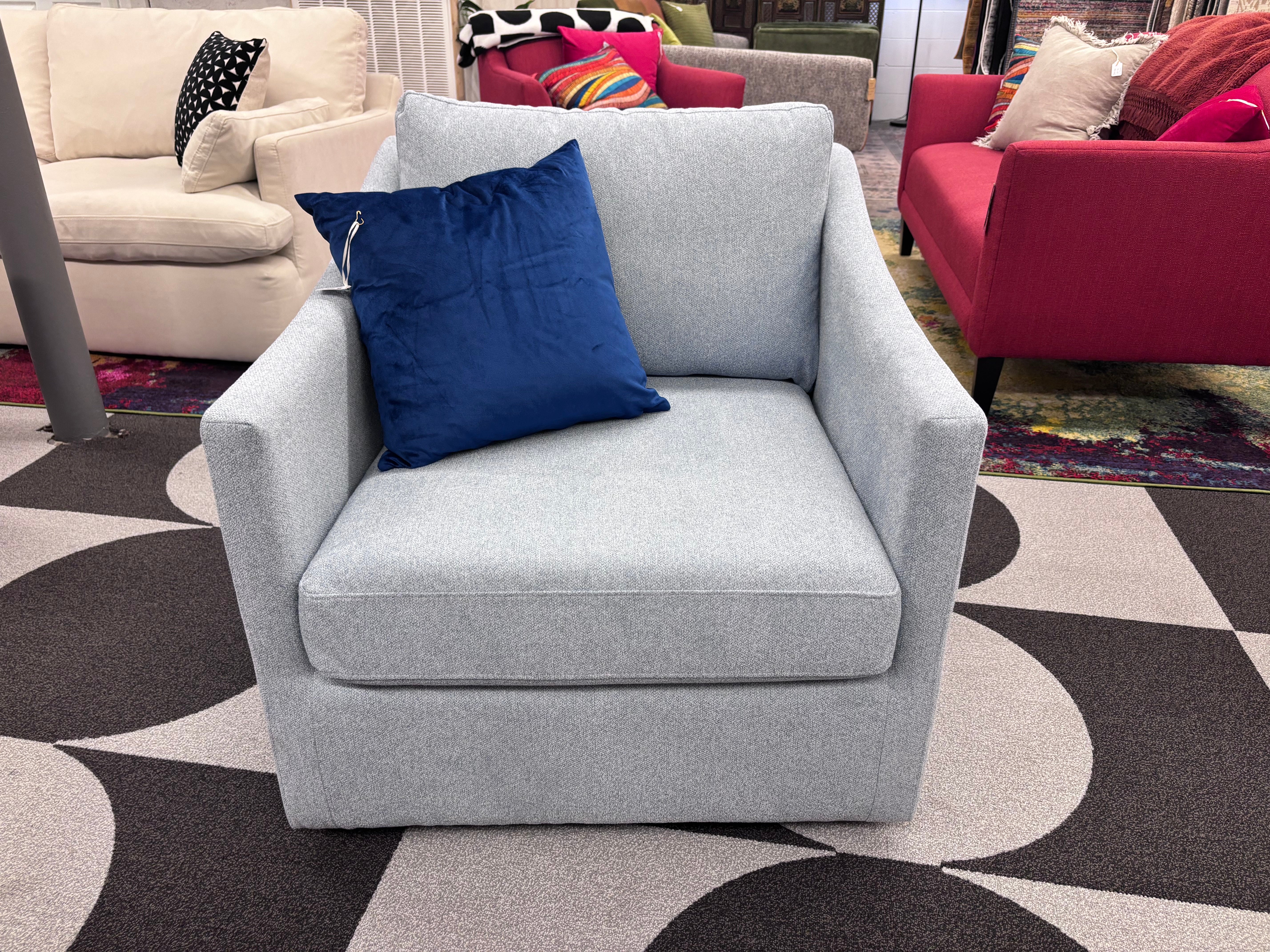 Freya Blue Acacia Swivel Chair