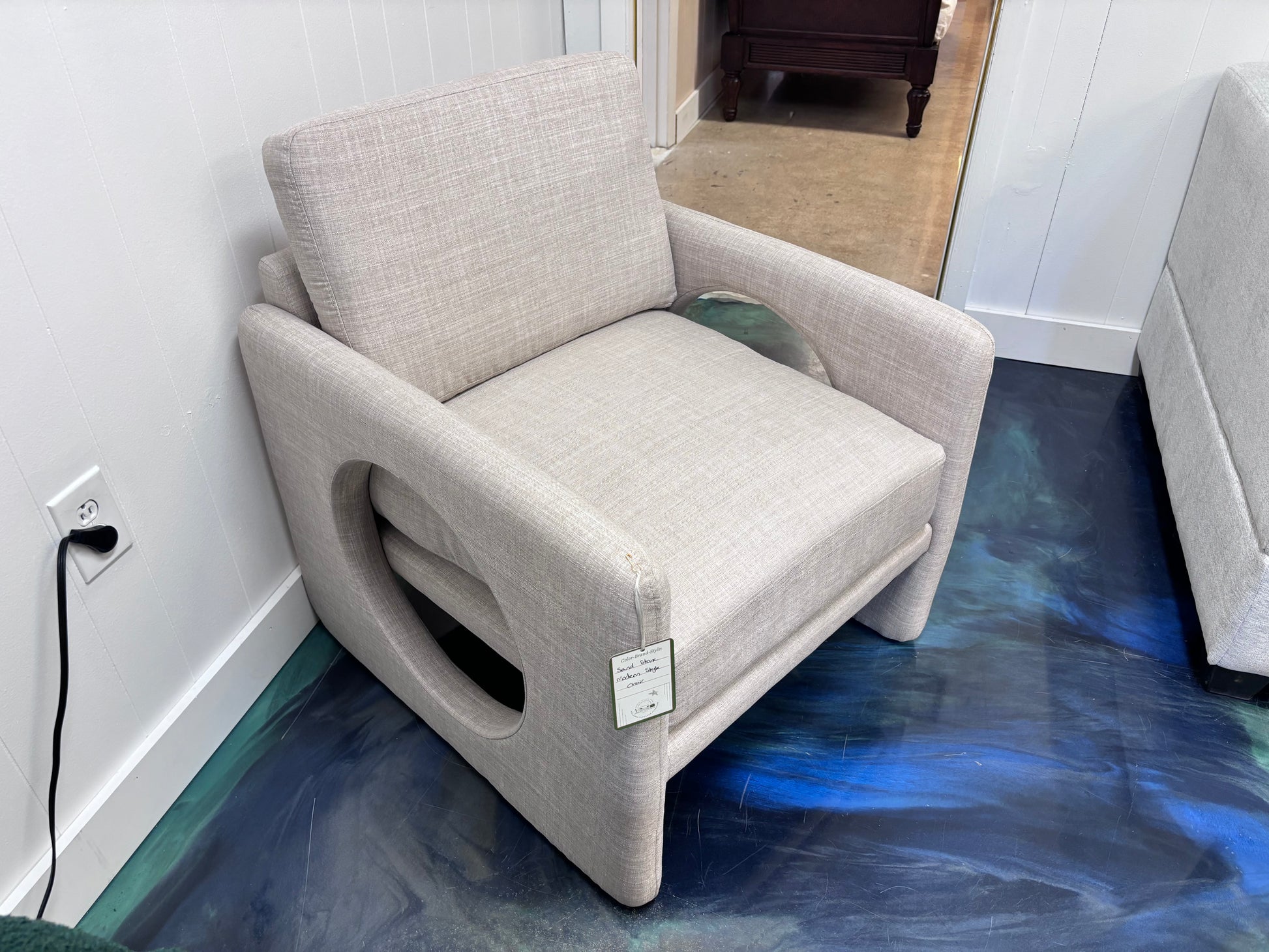Sandstone Modern Retro Chair - Reclaimed Elegance