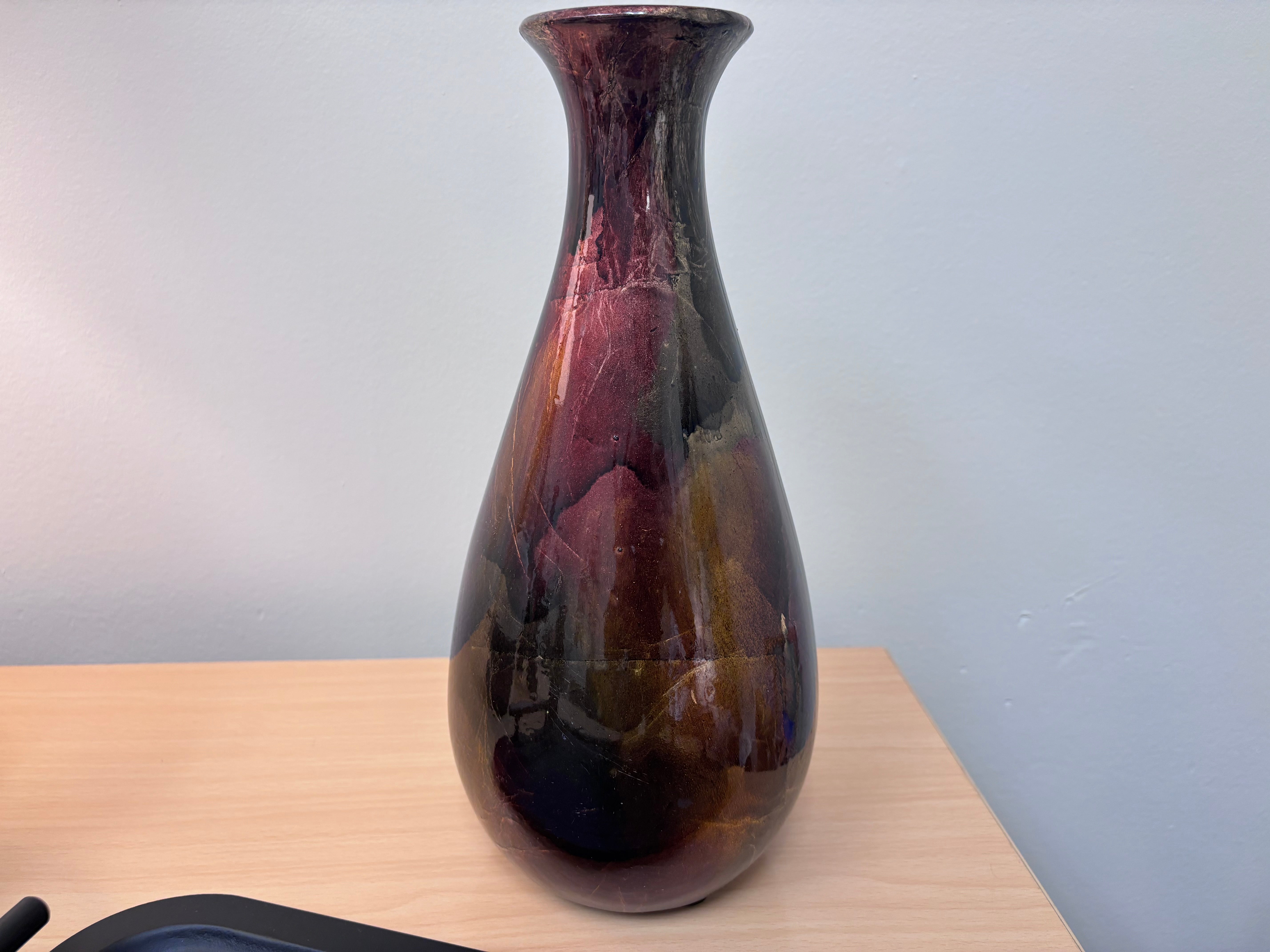 Deep Jewel Toned Large Vase - Reclaimed Elegance