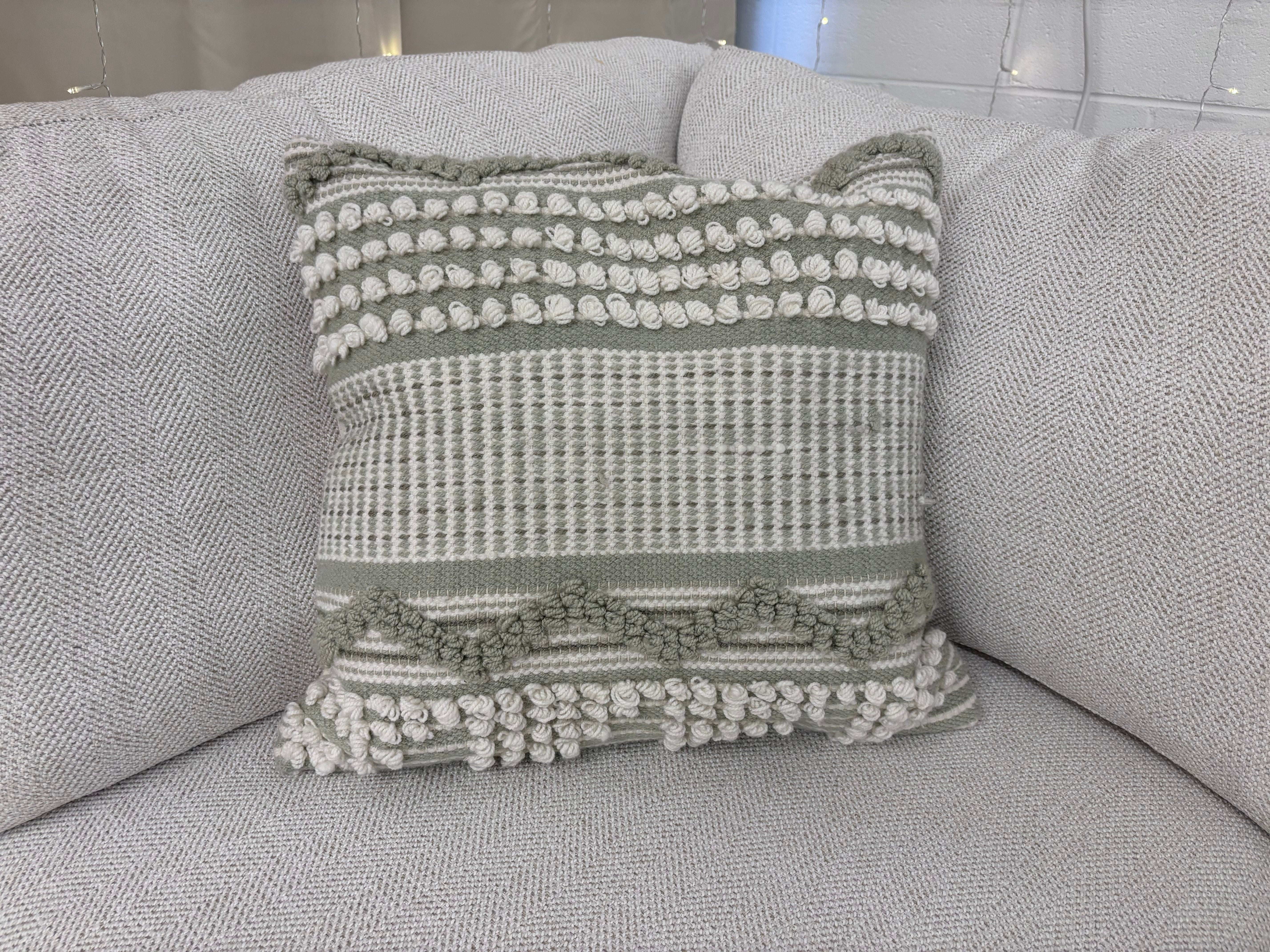 Cream & Taupe Patterned Pillow - Reclaimed Elegance