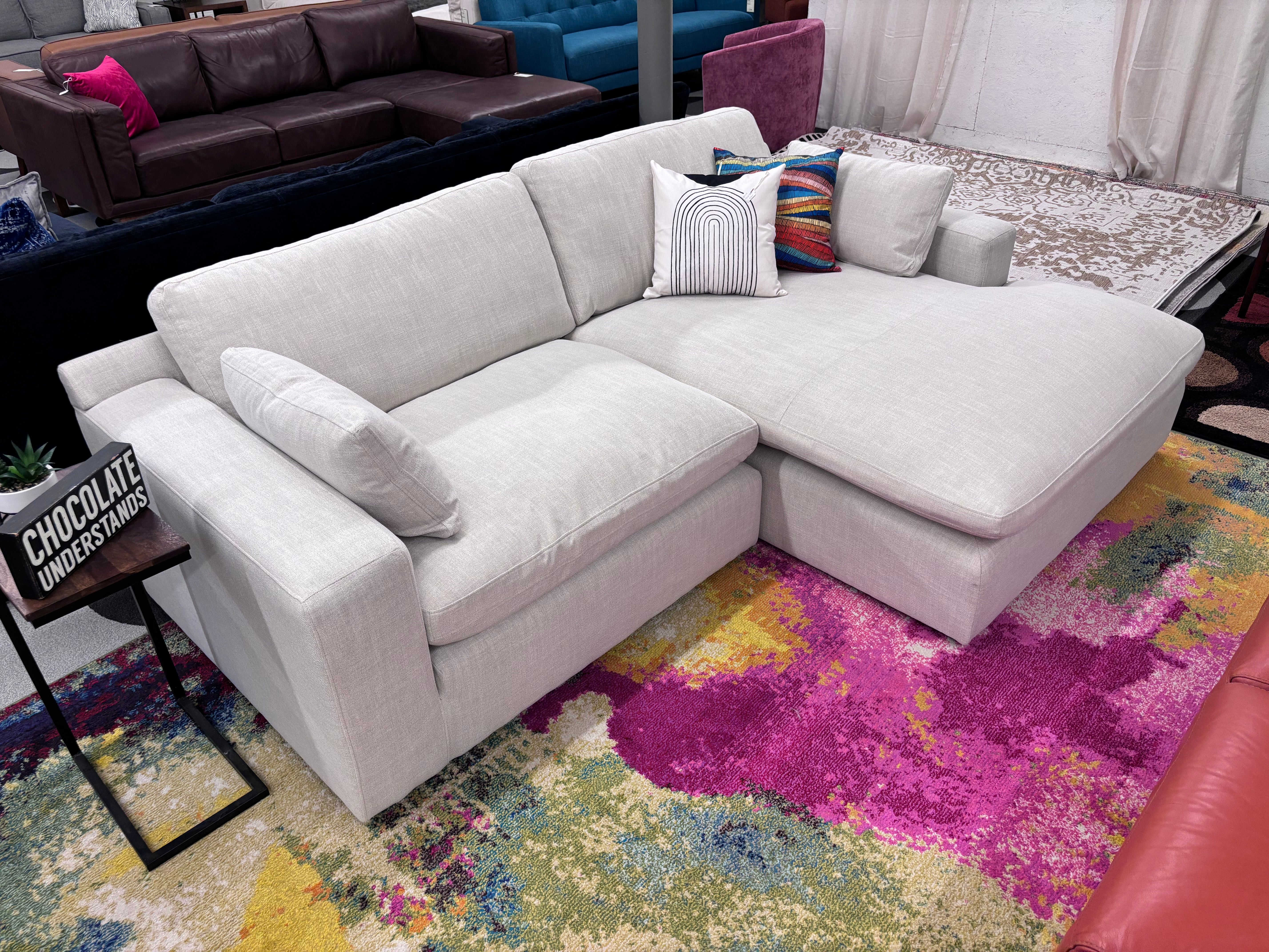 Cream Ashley Elyza 2 Piece Chaise Sectional