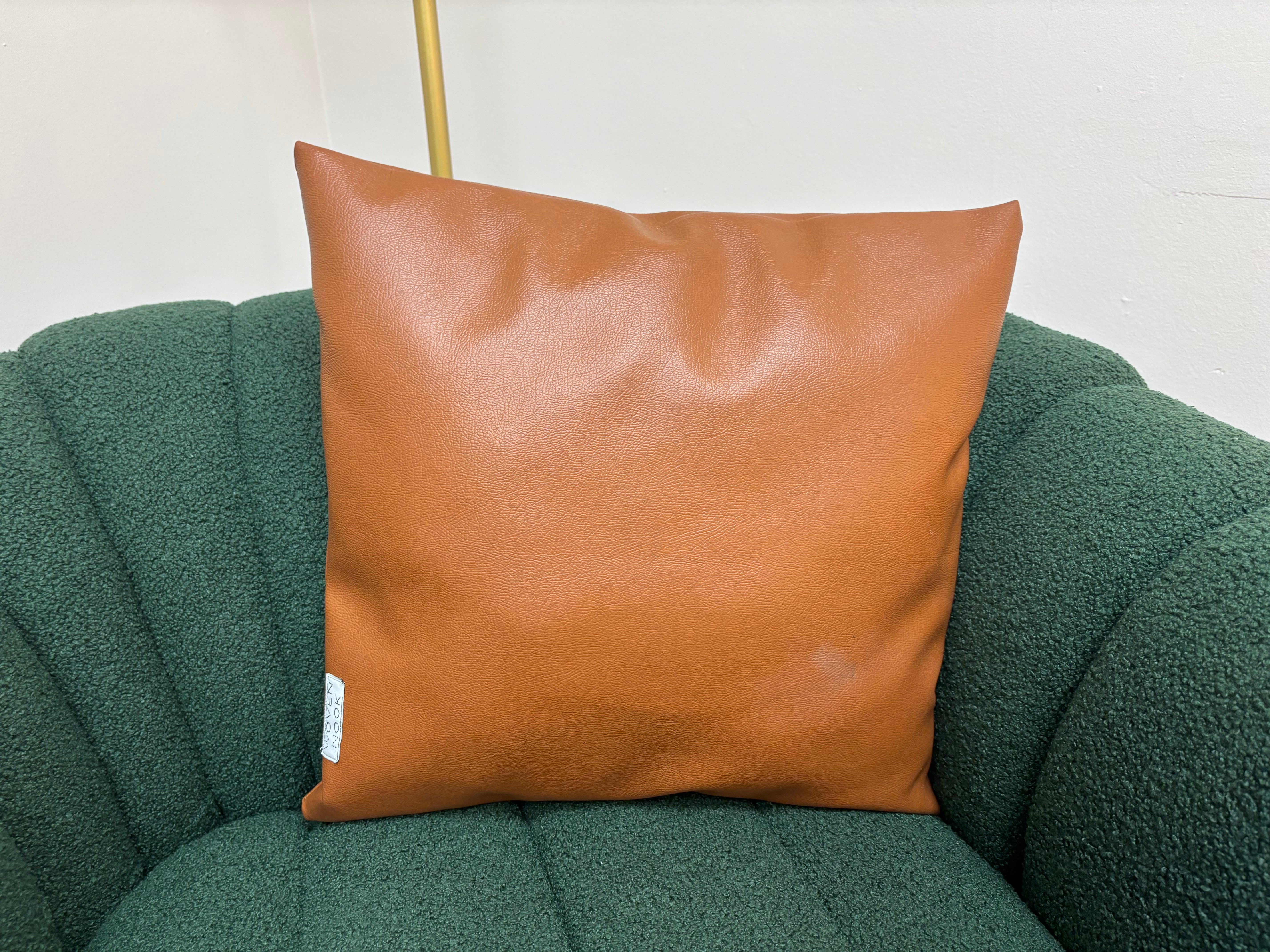 Faux Leather Pillow - Reclaimed Elegance