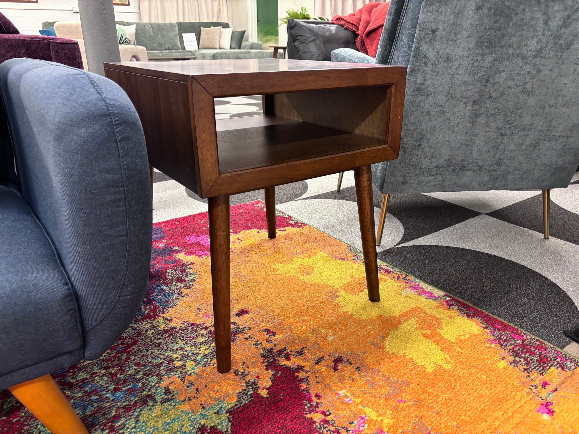Walnut Malibu Retro Coffee & End Table Set - Reclaimed Elegance