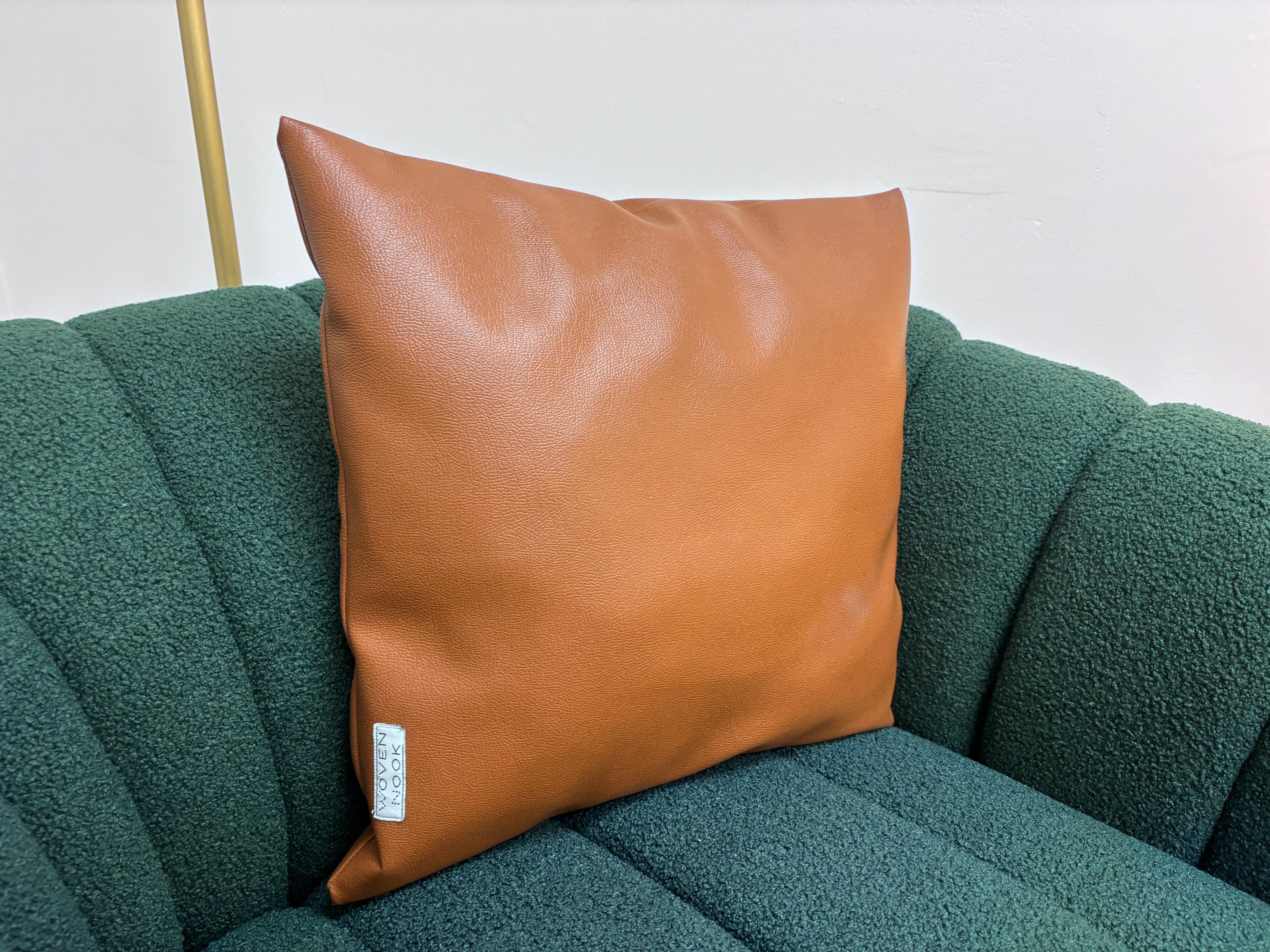 Faux Leather Pillow - Reclaimed Elegance