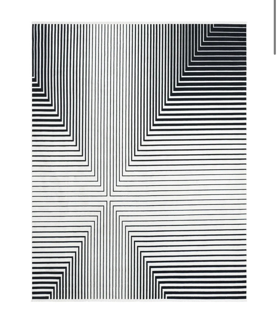 Black and White 7'10x10' Milano Rectangle Rug - Reclaimed Elegance