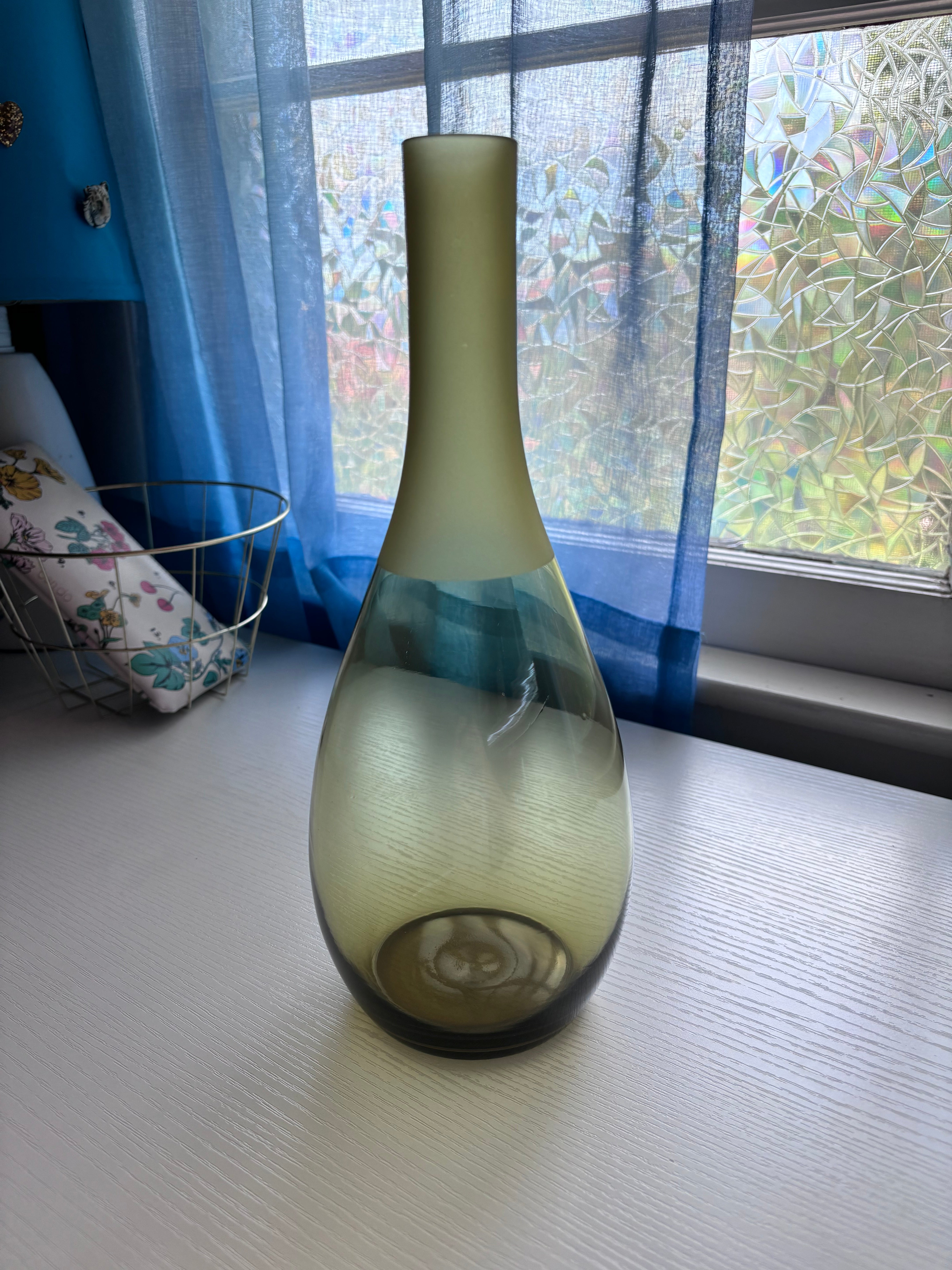 Olive Frosted Top Vase