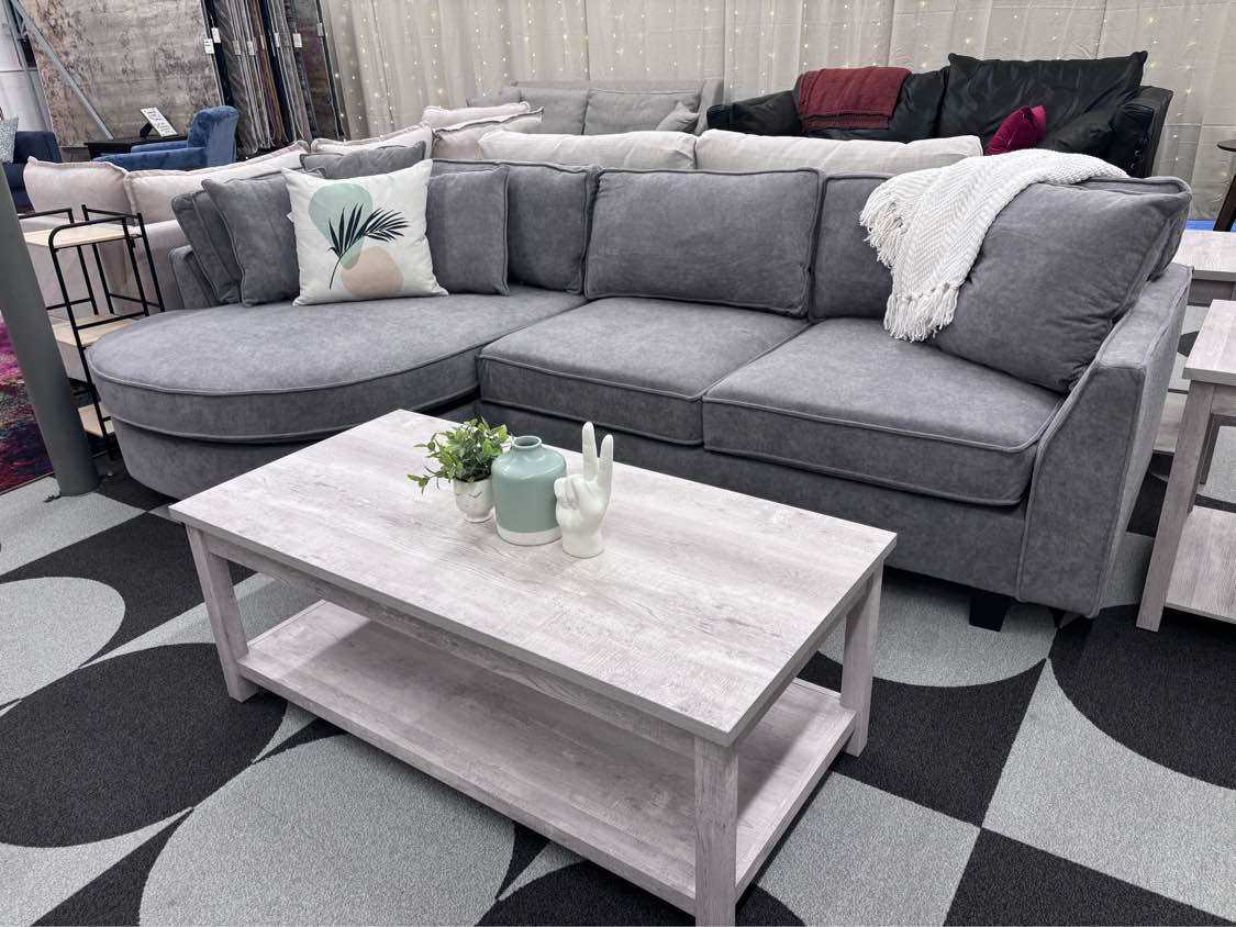 Lavender Grey Bailey Reversible Chaise Sectional - Reclaimed Elegance