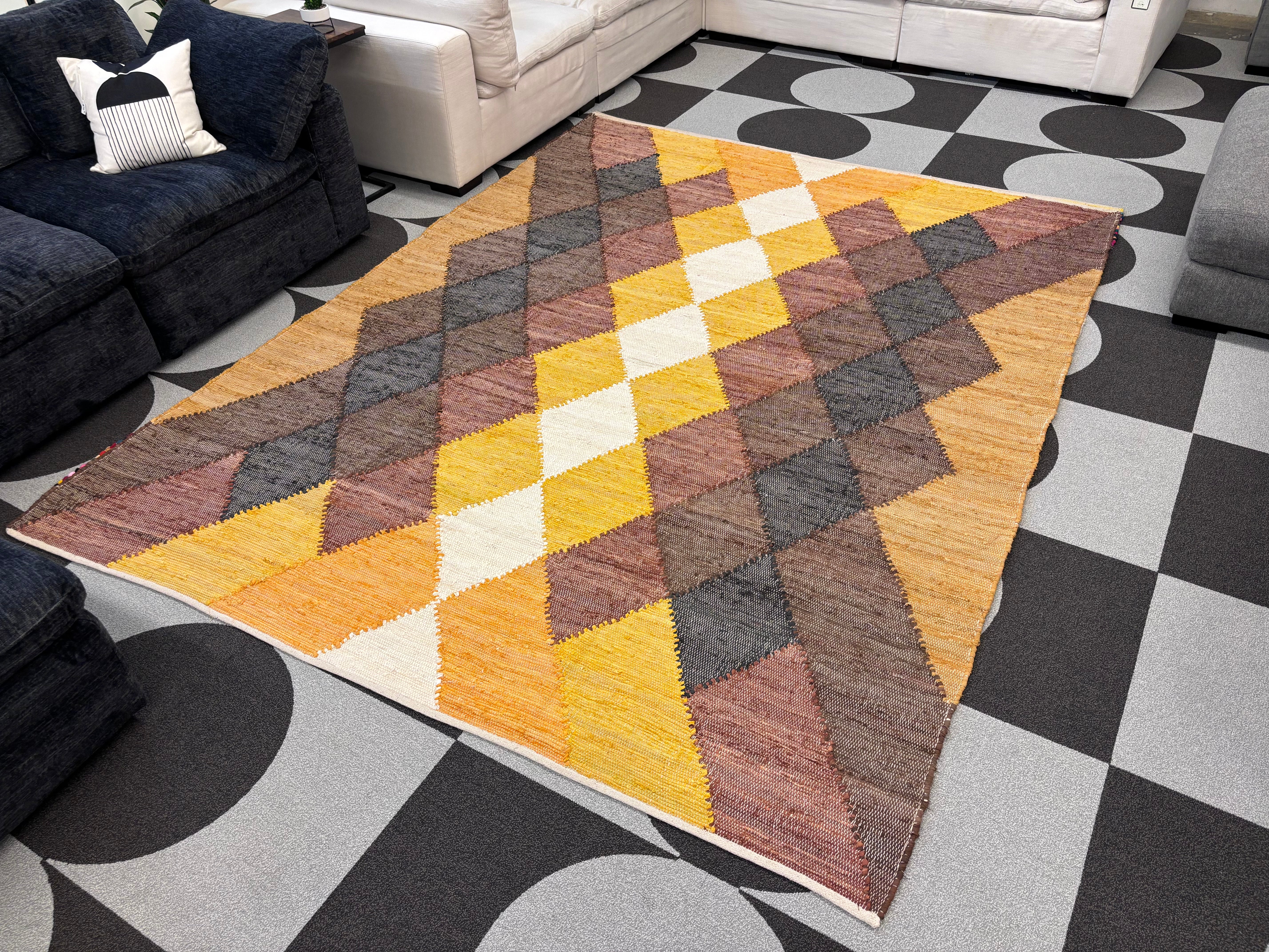 MCM Style 8 x 10' Chindi Cotton Rectangle Rug - Reclaimed Elegance