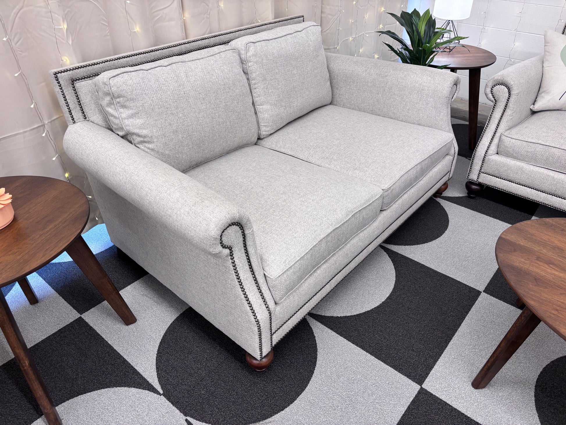Light Grey Bernhardt Sofa + Loveseat Set - Reclaimed Elegance