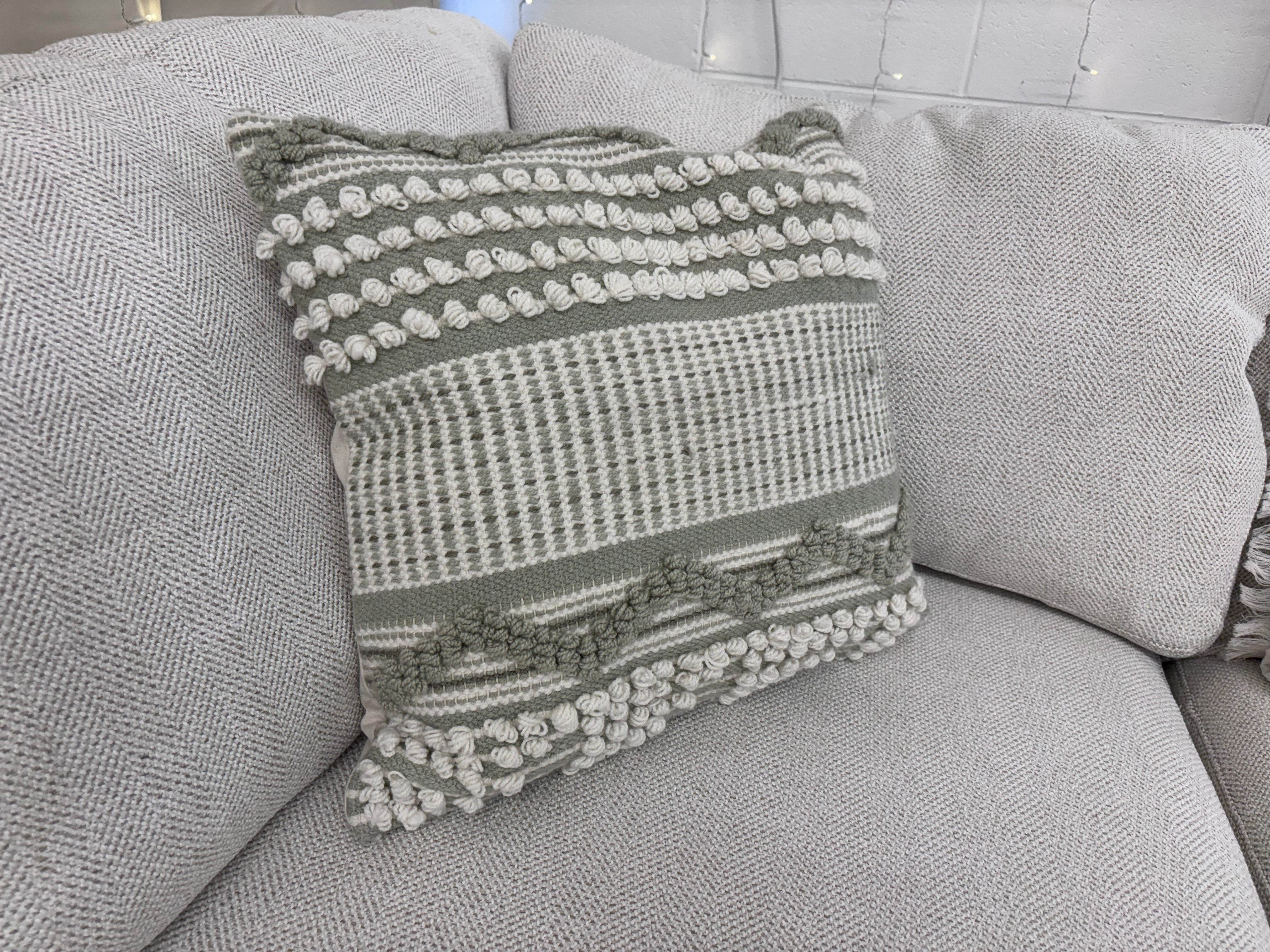 Cream & Taupe Patterned Pillow - Reclaimed Elegance