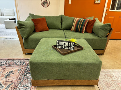 Olive Green Inside Weather Bondi 2 Seater Sofa + Ottoman