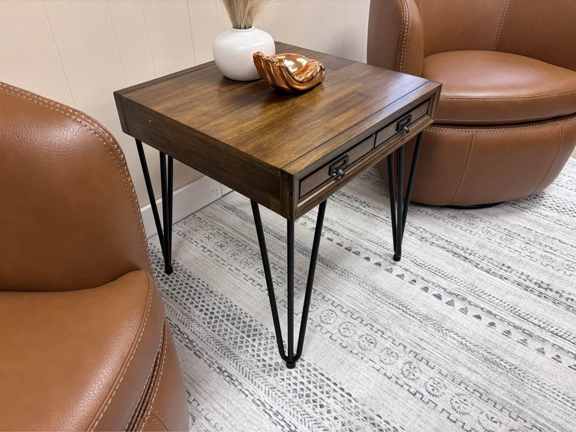 Walnut Boone End Table - Reclaimed Elegance