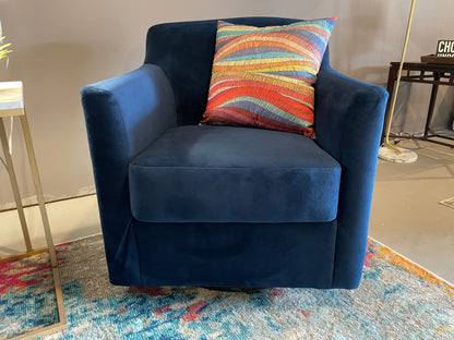 Blue Velvet Ashley Swivel Chair