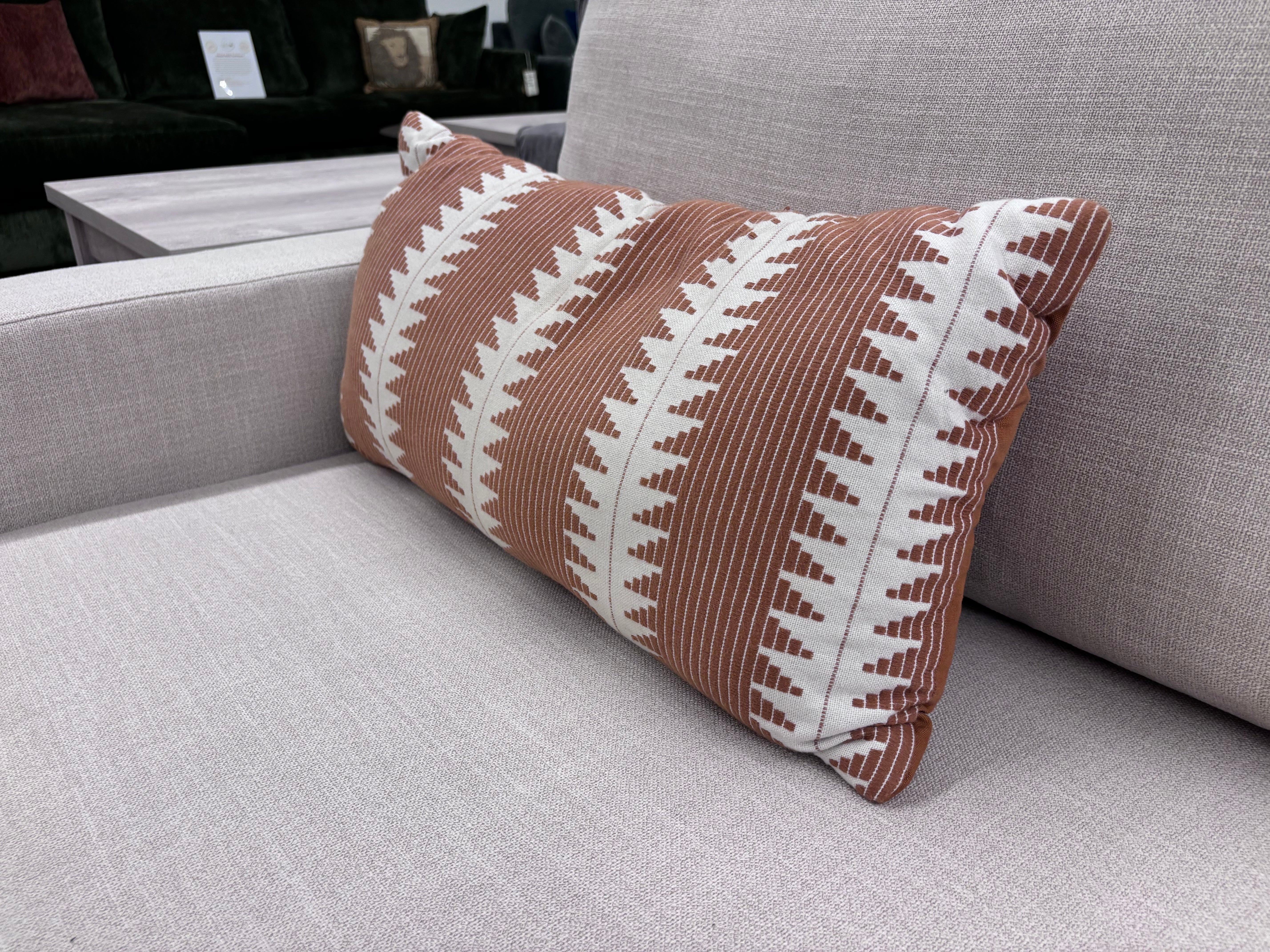 Terracotta Rectangle Patterned Pillow - Reclaimed Elegance