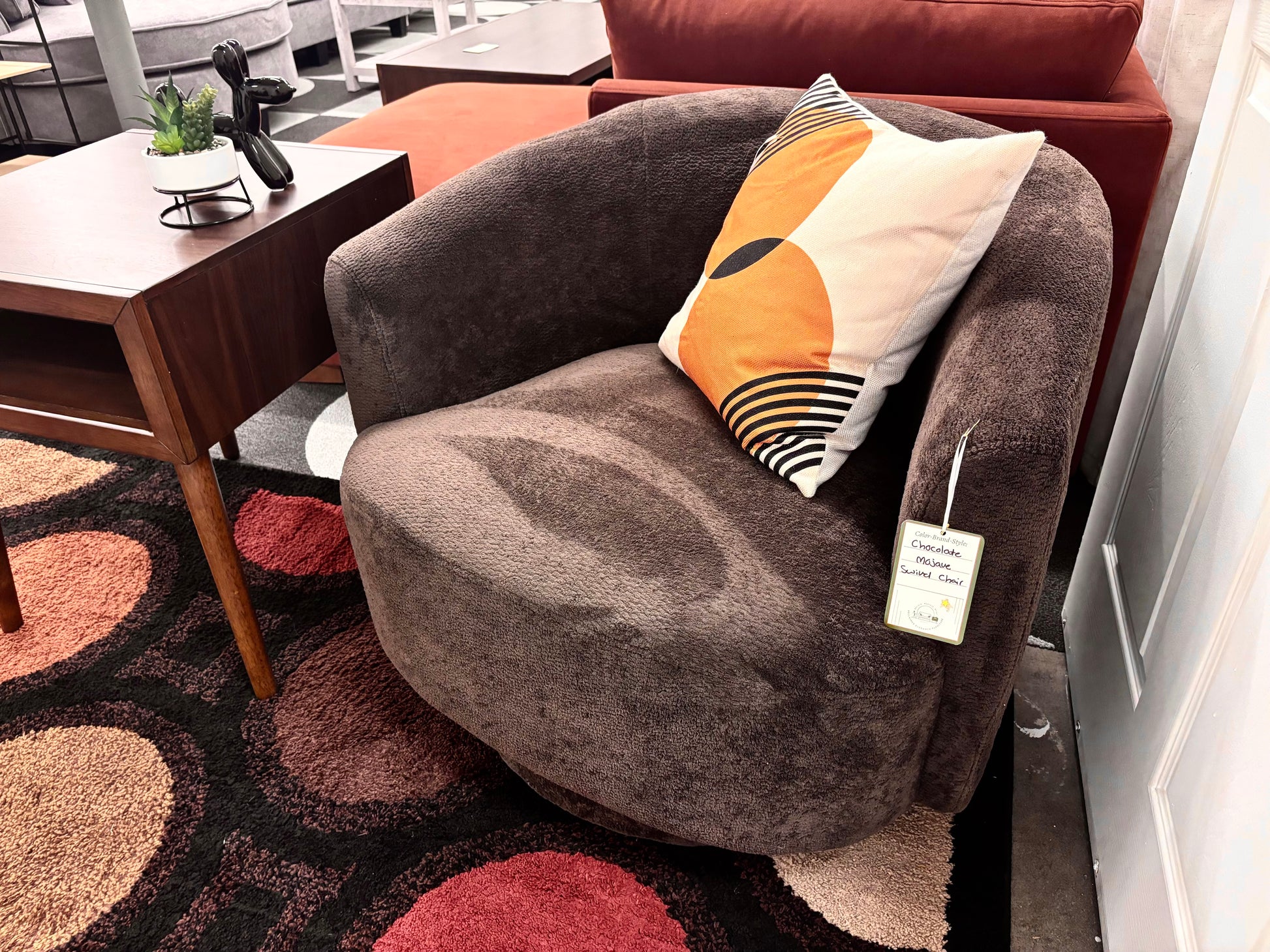 Chocolate Mojave Swivel Chair - Reclaimed Elegance