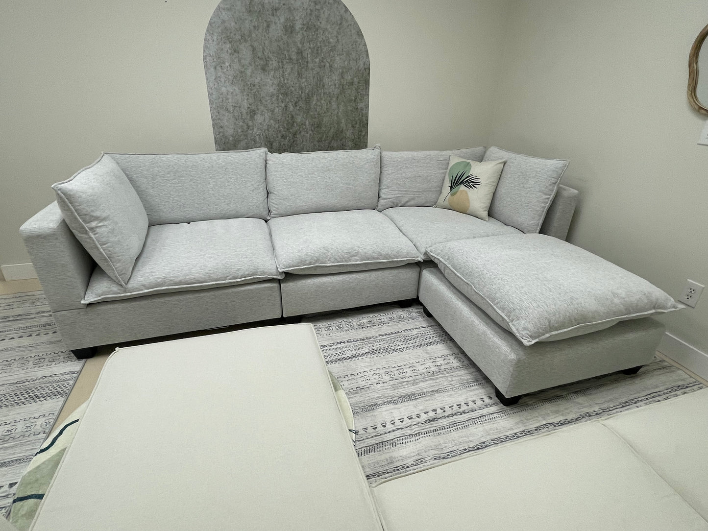 Pastel Grey SKY Modular Cloud Sofa + Ottoman