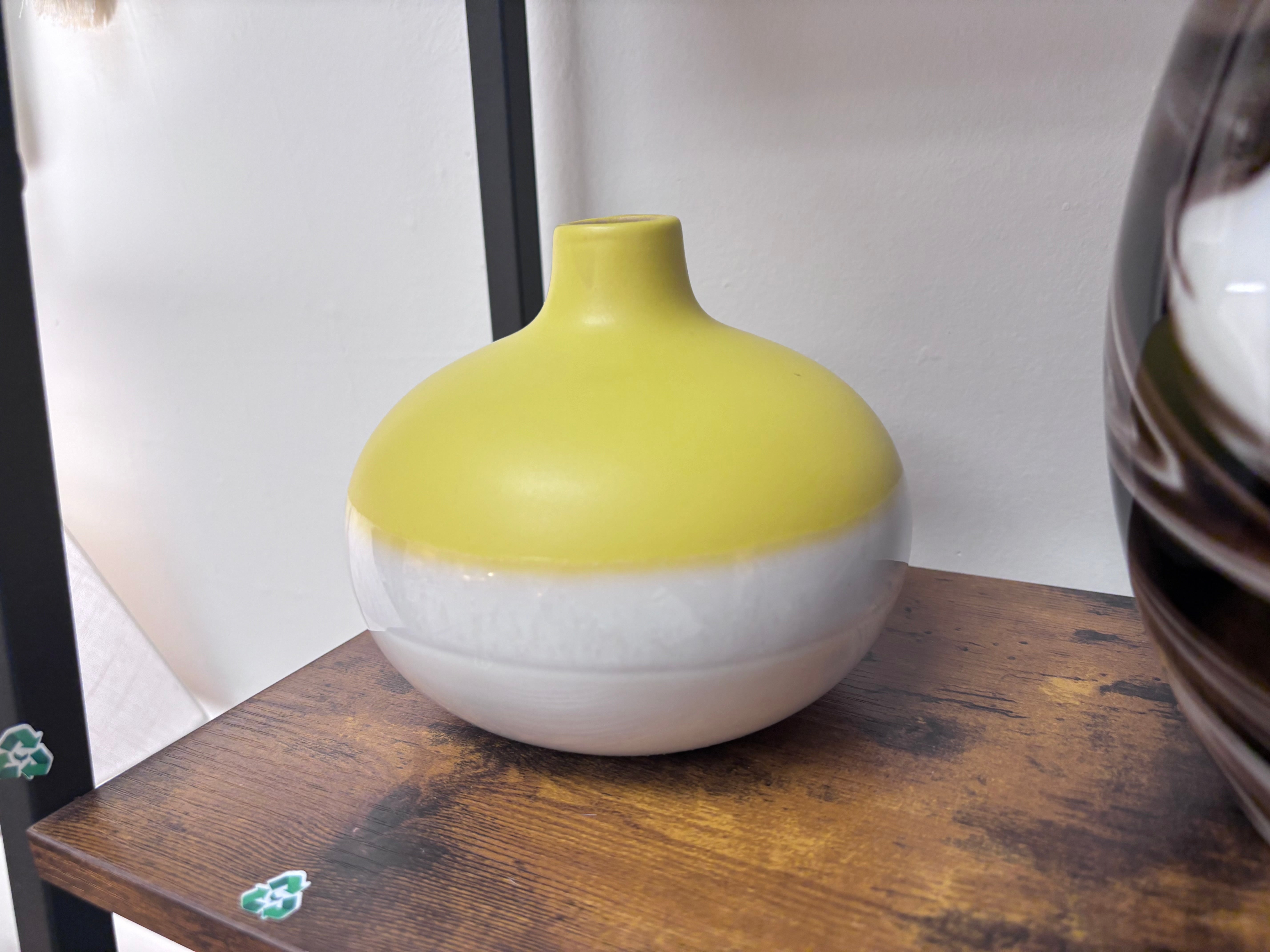 Sunshine Yellow Tri-toned Vase - Reclaimed Elegance