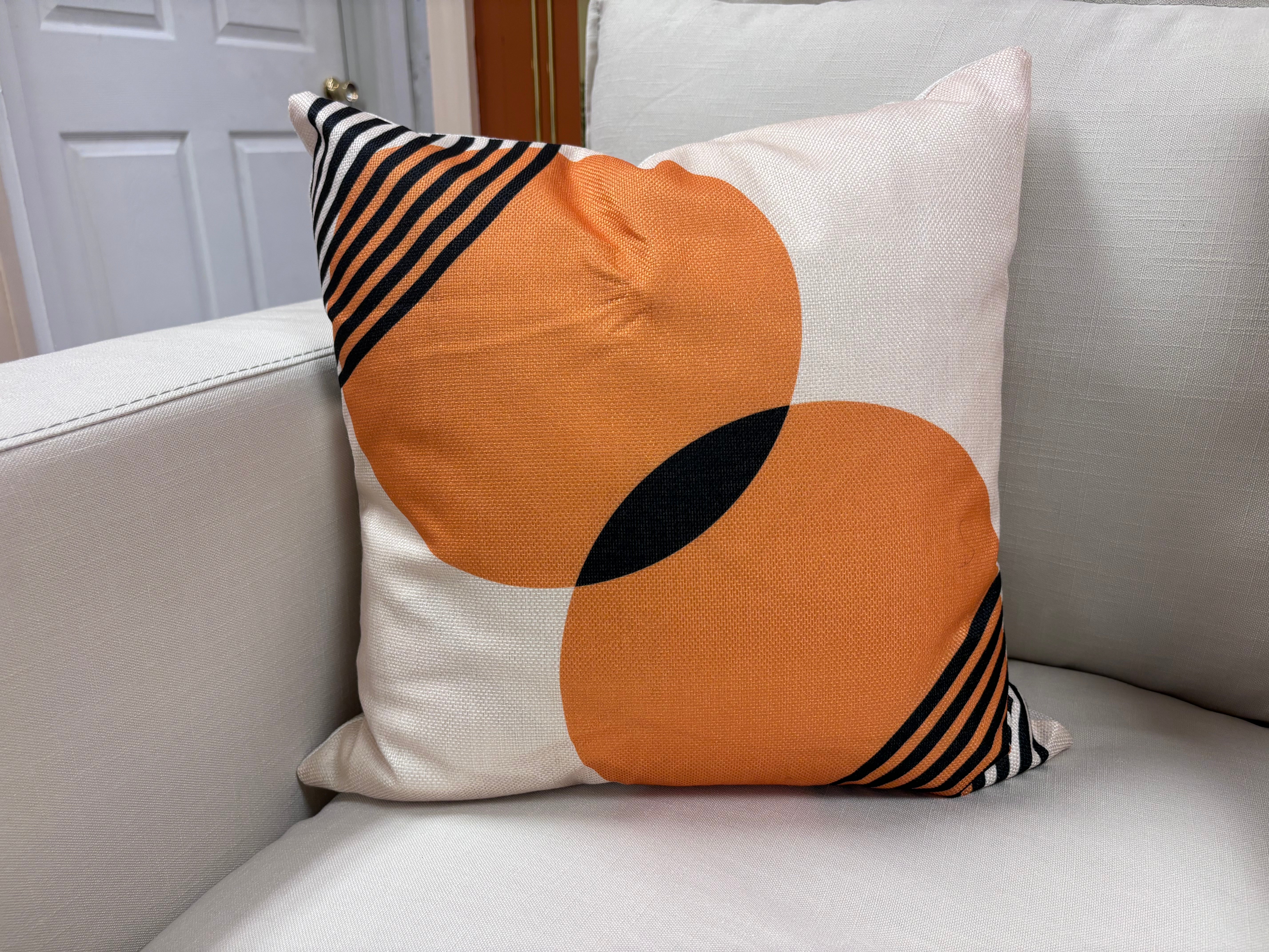 Black & Orange MCM Style 4 Pillow