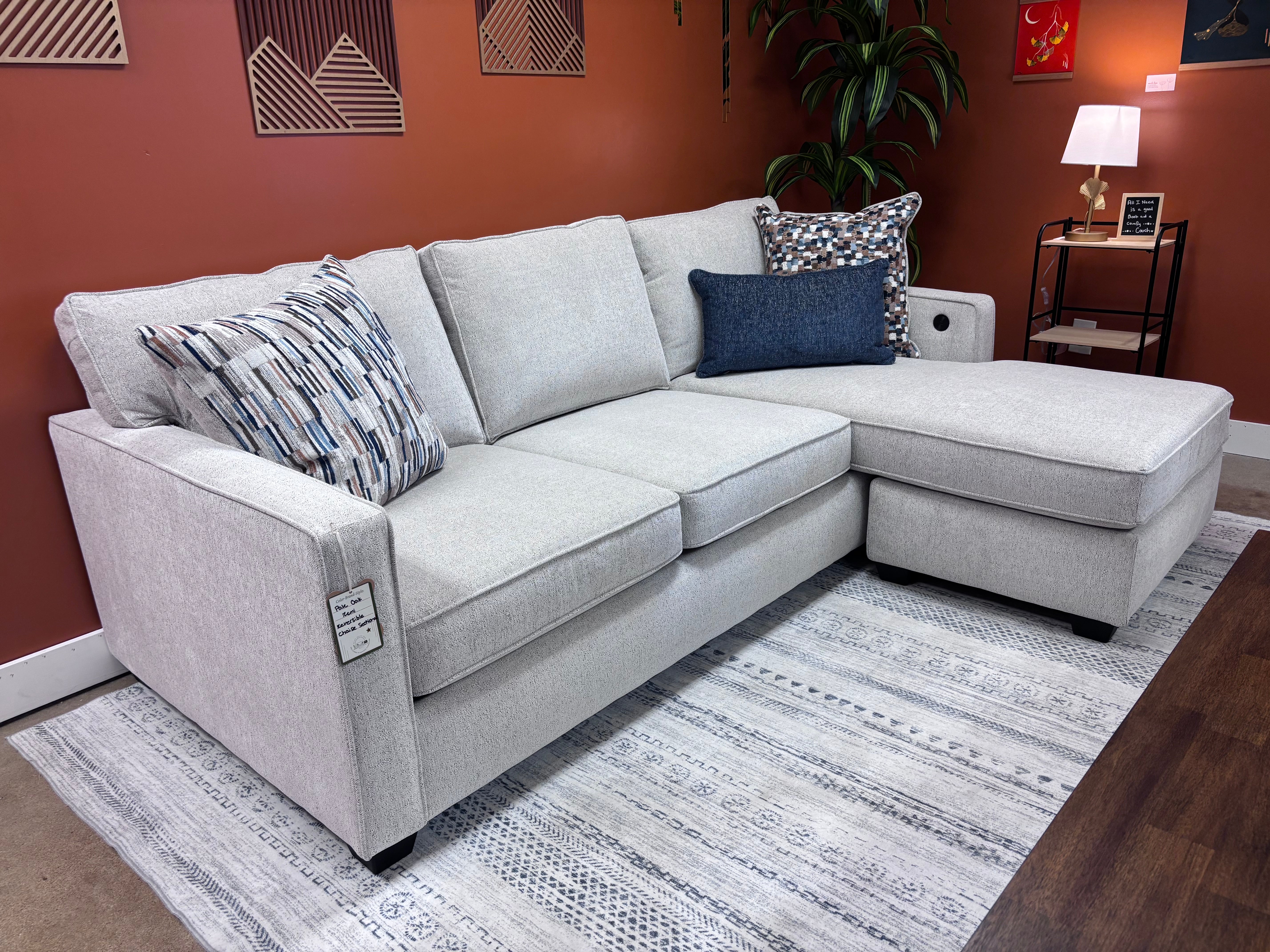 Pale Oak Remi Reversible Chaise Sectional - Reclaimed Elegance