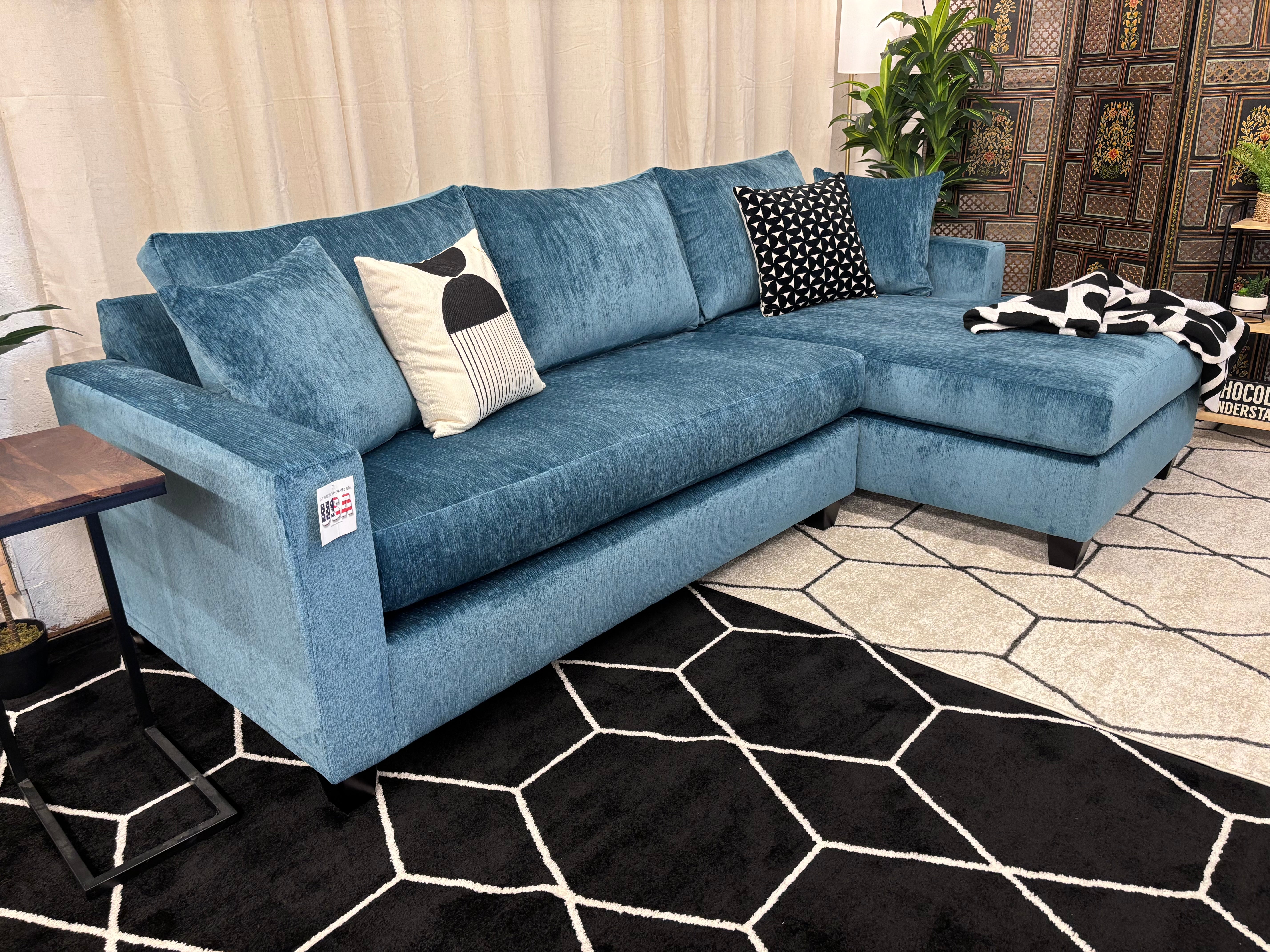 Teal Harpeth Chaise Sectional