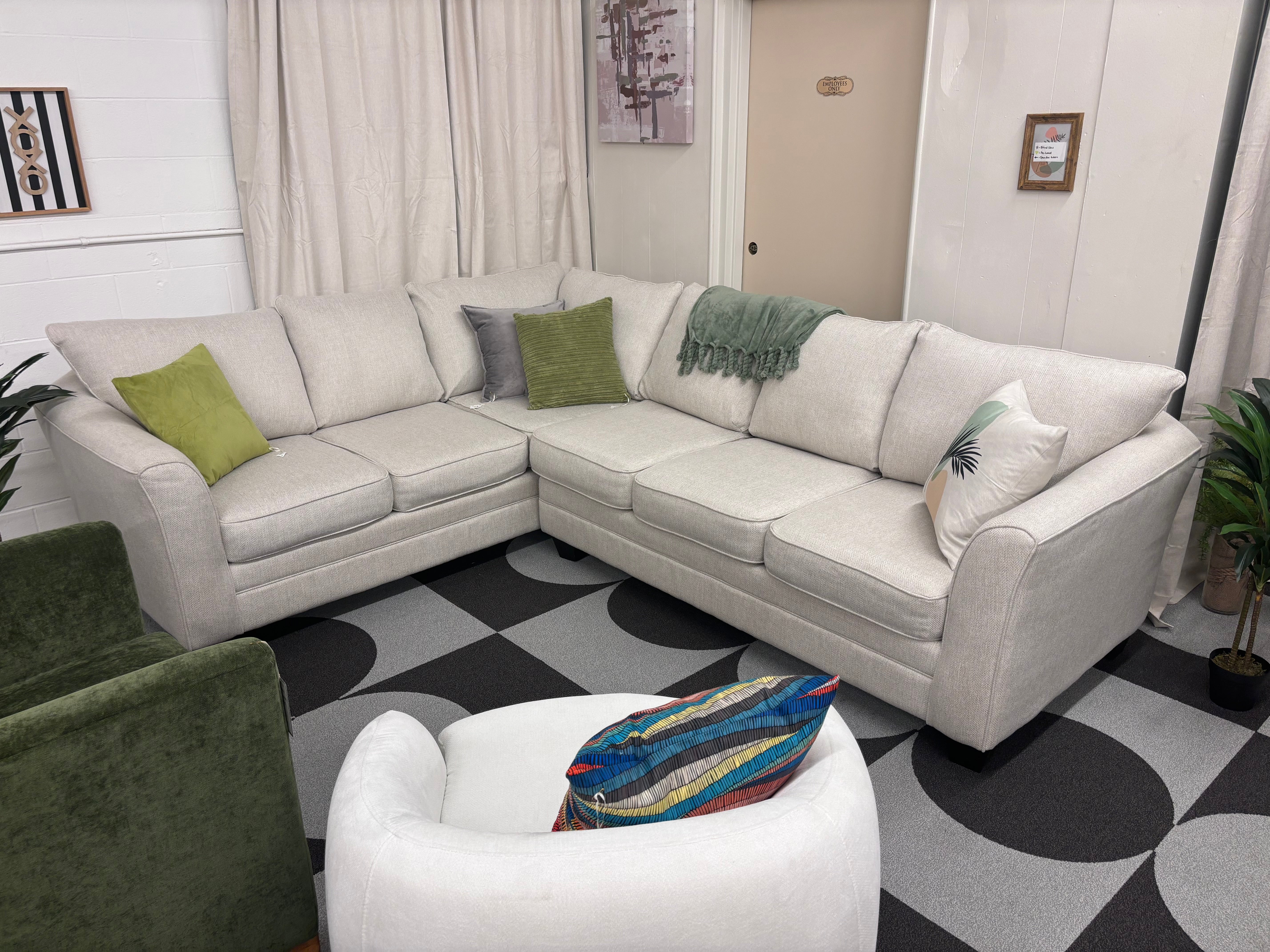 Cool Cream Brazil Tux L-Shape Sectional