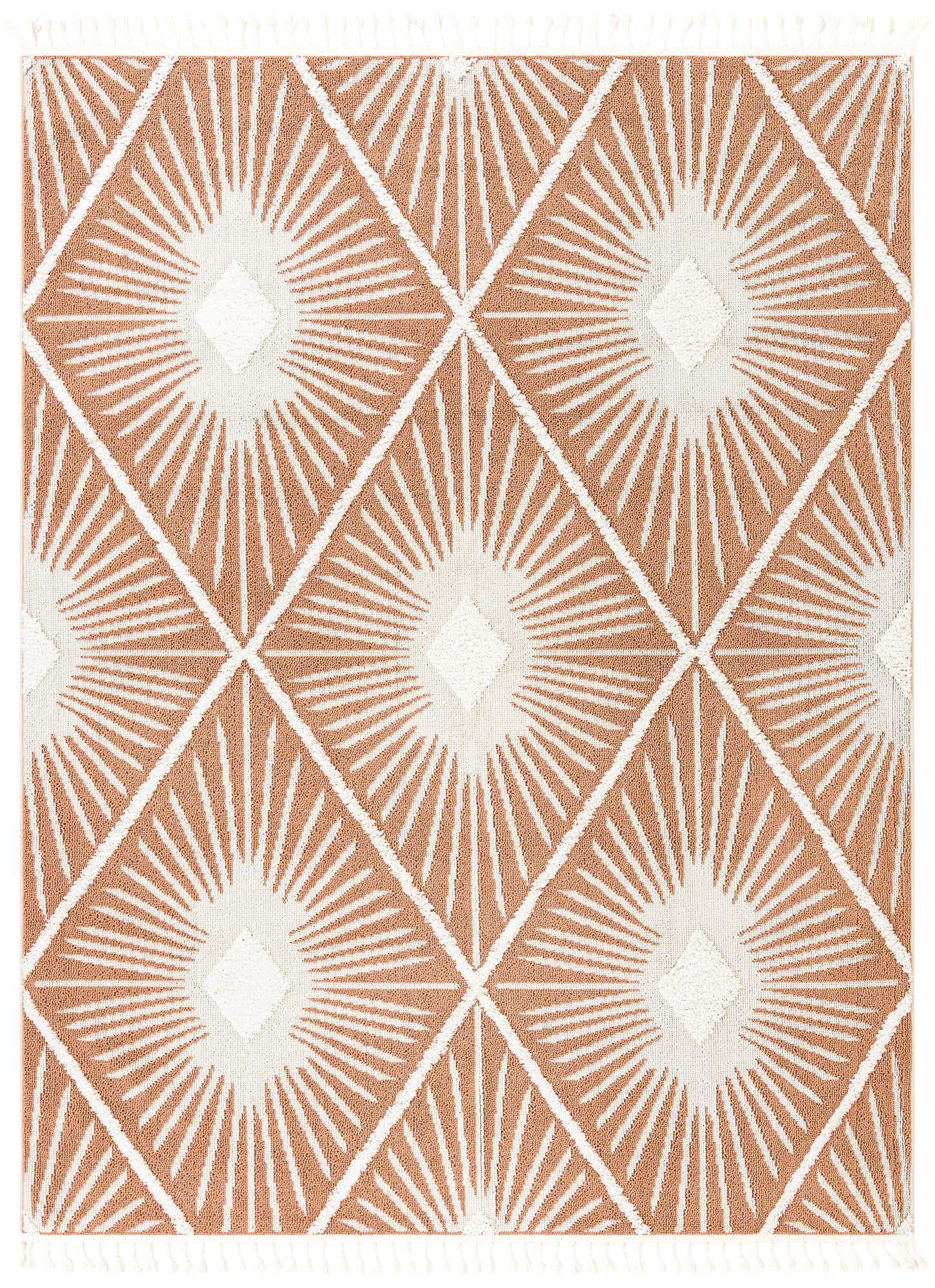 Rust Red 7' 10 x 10' Boho Rectangle Rug
