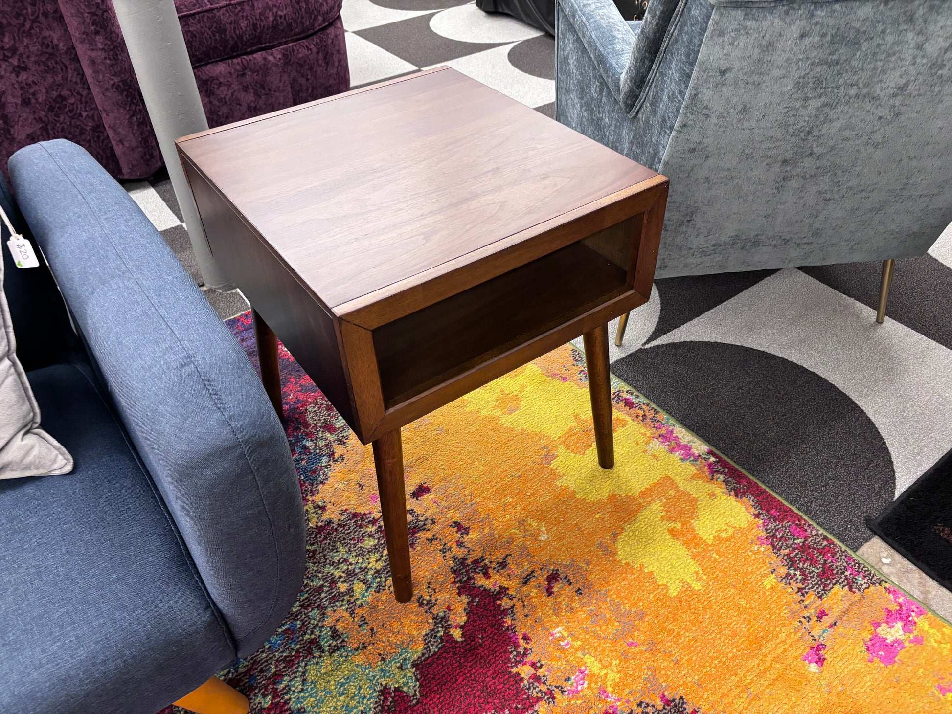 Walnut Malibu Retro Coffee & End Table Set - Reclaimed Elegance