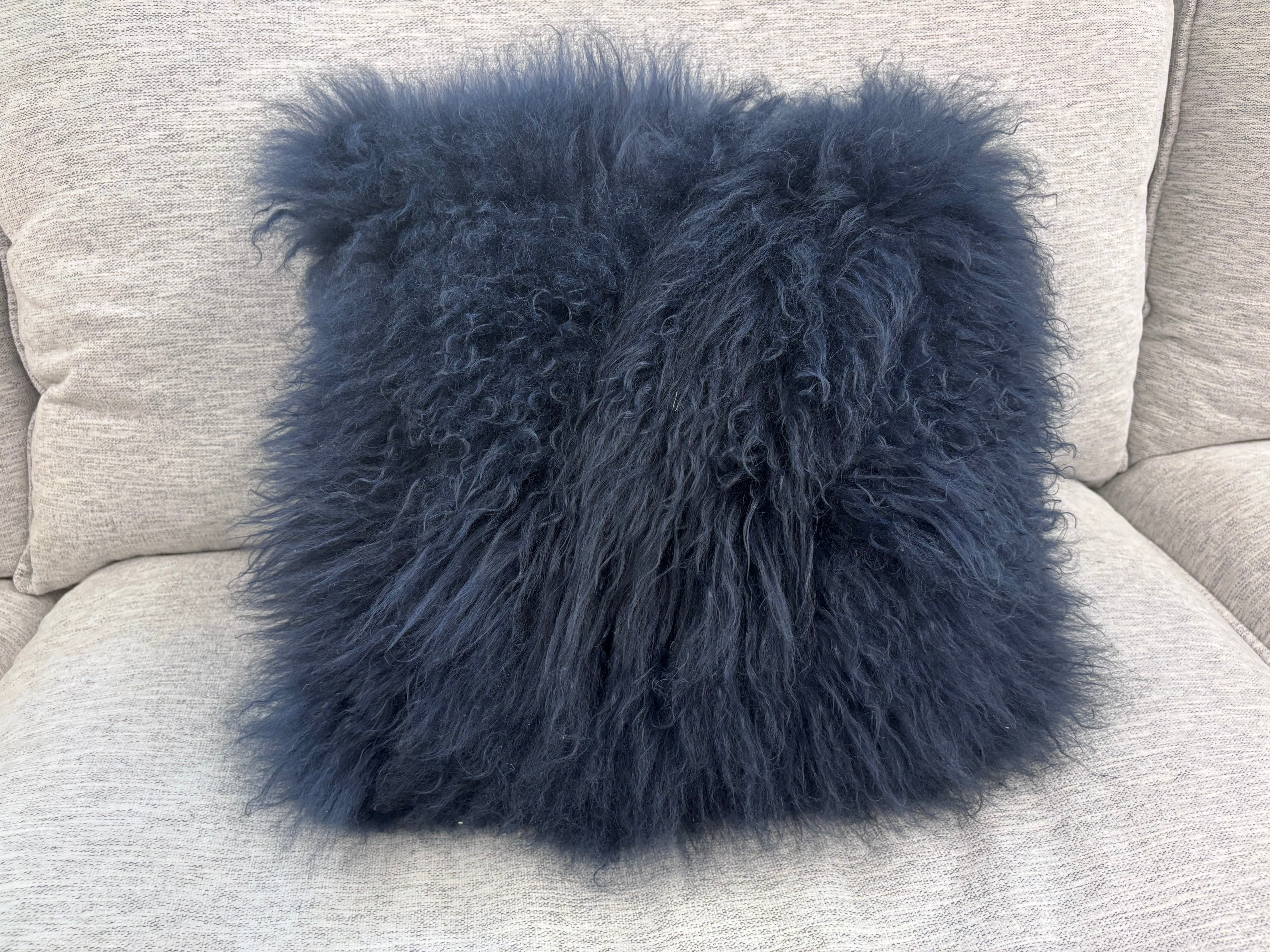 Fluffy Blue Pillow