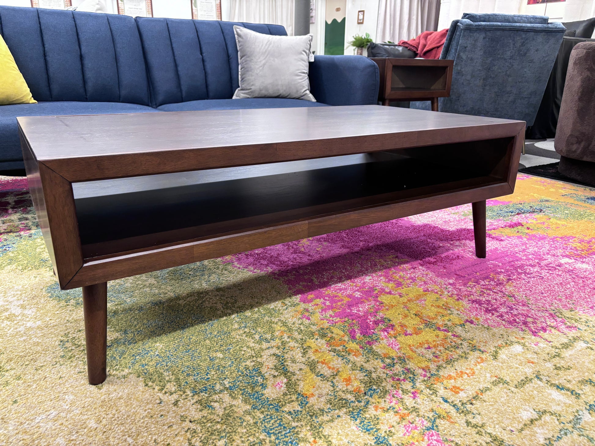 Walnut Malibu Retro Coffee & End Table Set - Reclaimed Elegance