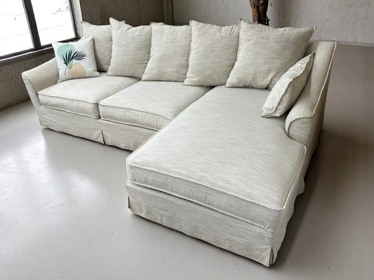 Beige Brook Cumulus Collection by American Signature Skirted Right-Facing Sectional