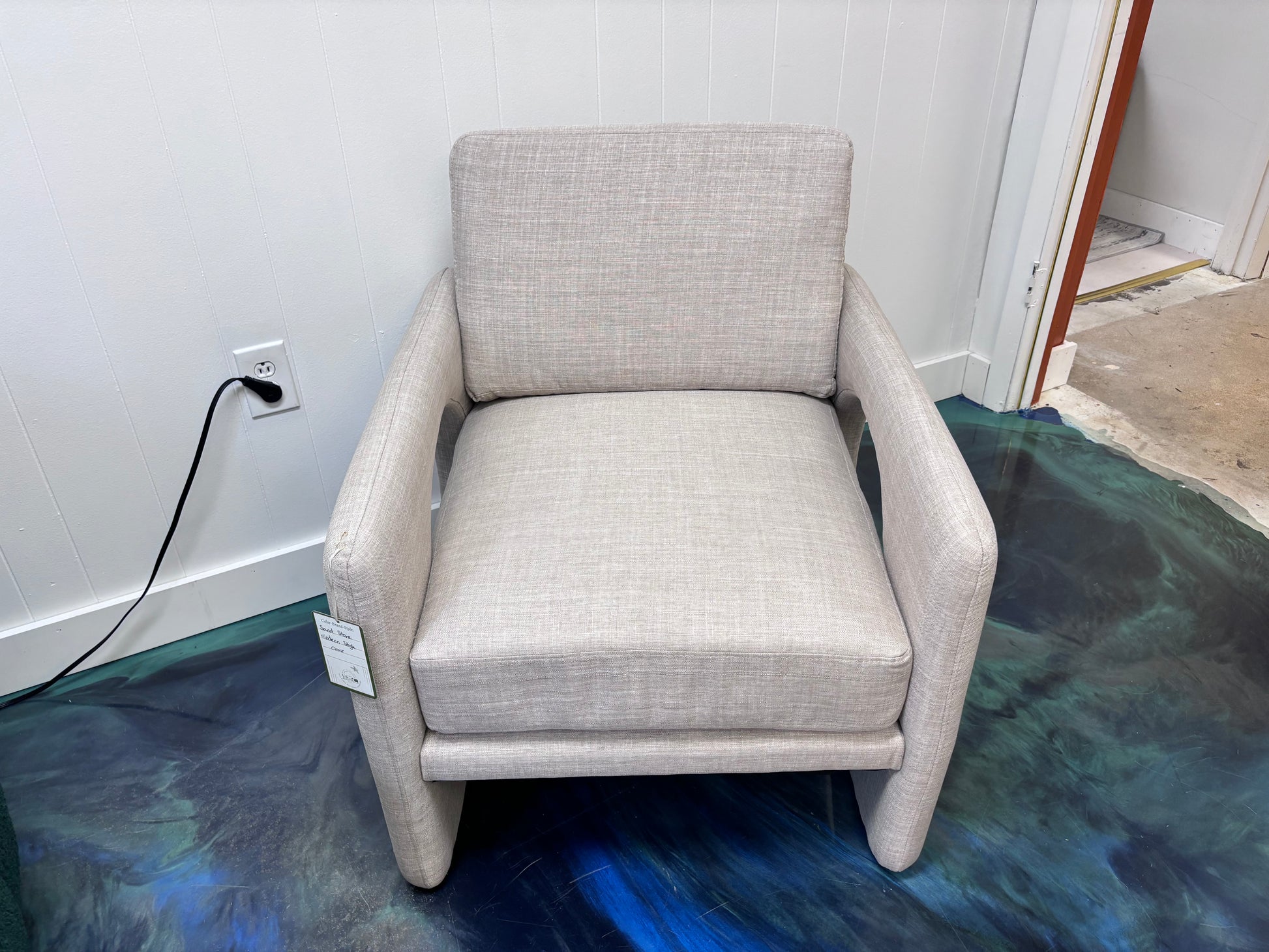 Sandstone Modern Retro Chair - Reclaimed Elegance