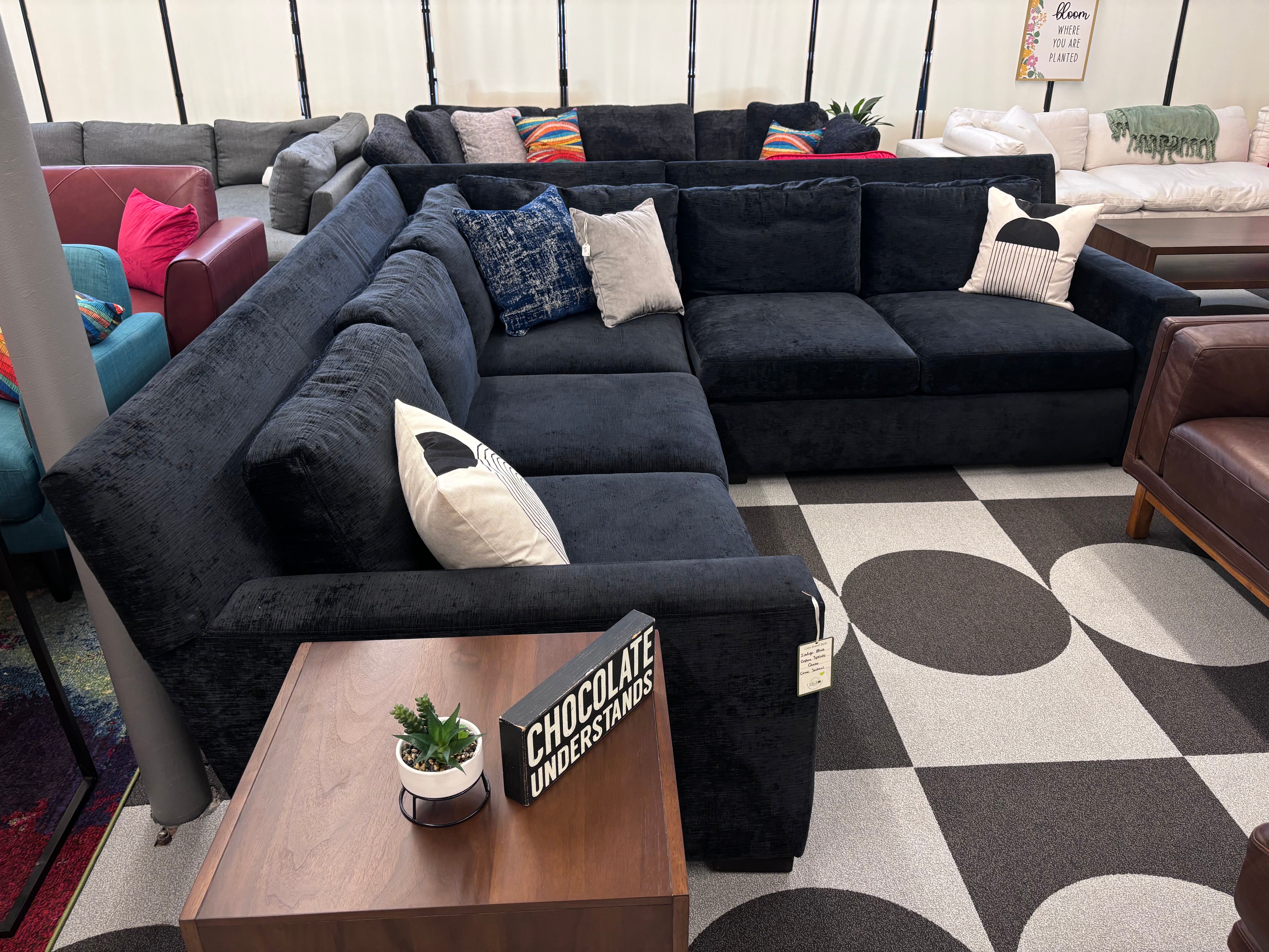 Indigo Black Custom Sprintz Chaho Corner Sectional