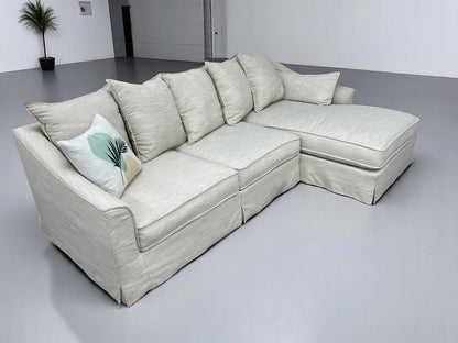 Beige Brook Cumulus Collection by American Signature Skirted Right-Facing Sectional