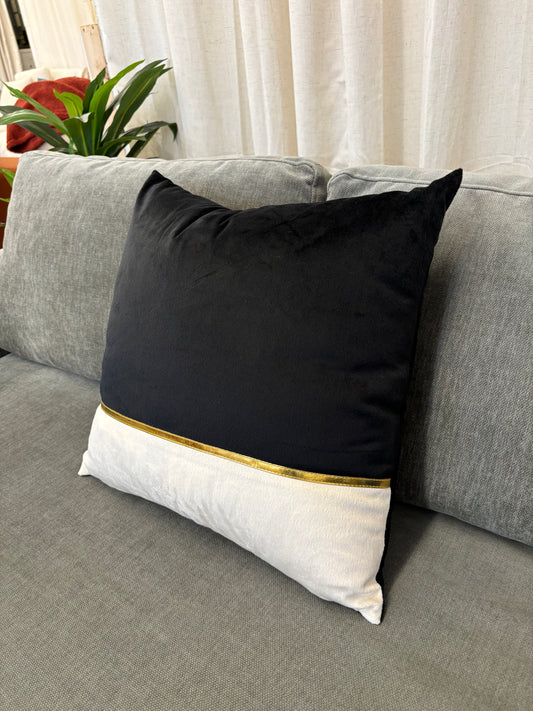 Black&White Velvet Synthetic Down Pillow